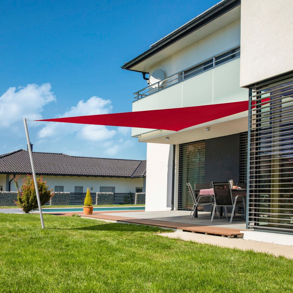 Windhager Sonnensegel »Capri Dreieck«, 4x4x4m, rot