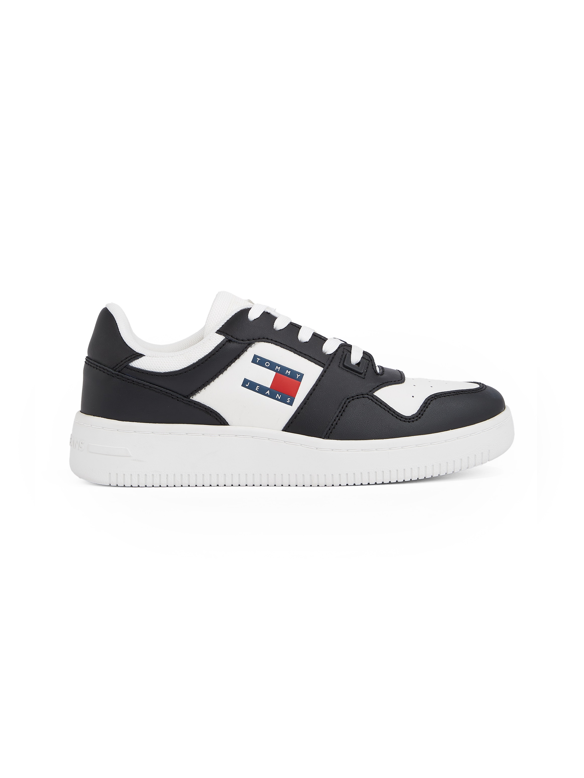 Tommy Jeans Plateausneaker »TJW RETRO BASKET ESS«, Freizeitschuh, Halbschuh, Schnürschuh mit seitlicher Logoflagge