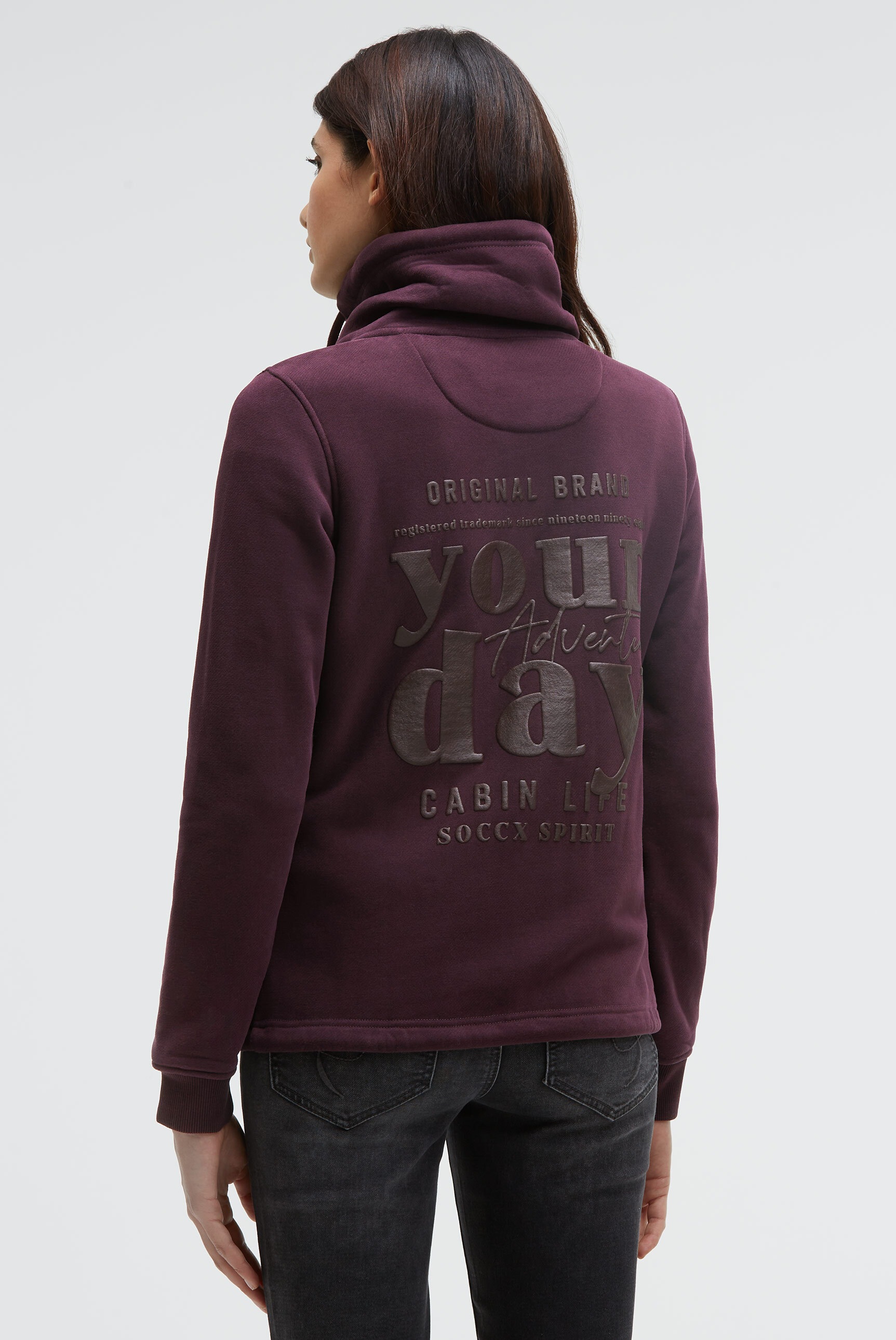 SOCCX Sweatjacke mit Bindeband am Saum günstig online kaufen