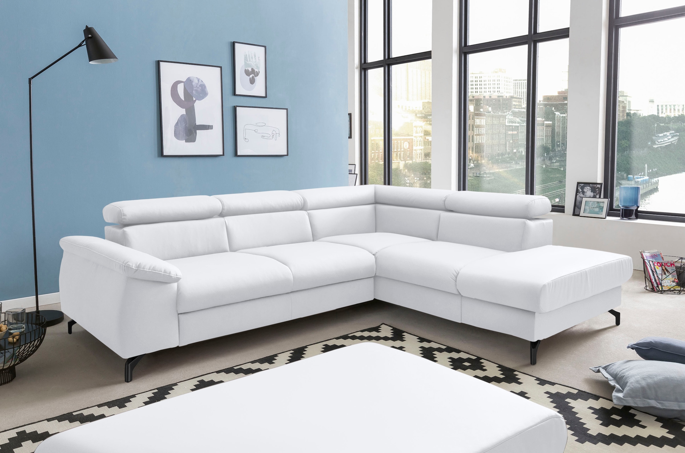 COTTA Ecksofa "Kitty L-Form, B: 249 cm" mit Kopfteilverstellung, optional B günstig online kaufen