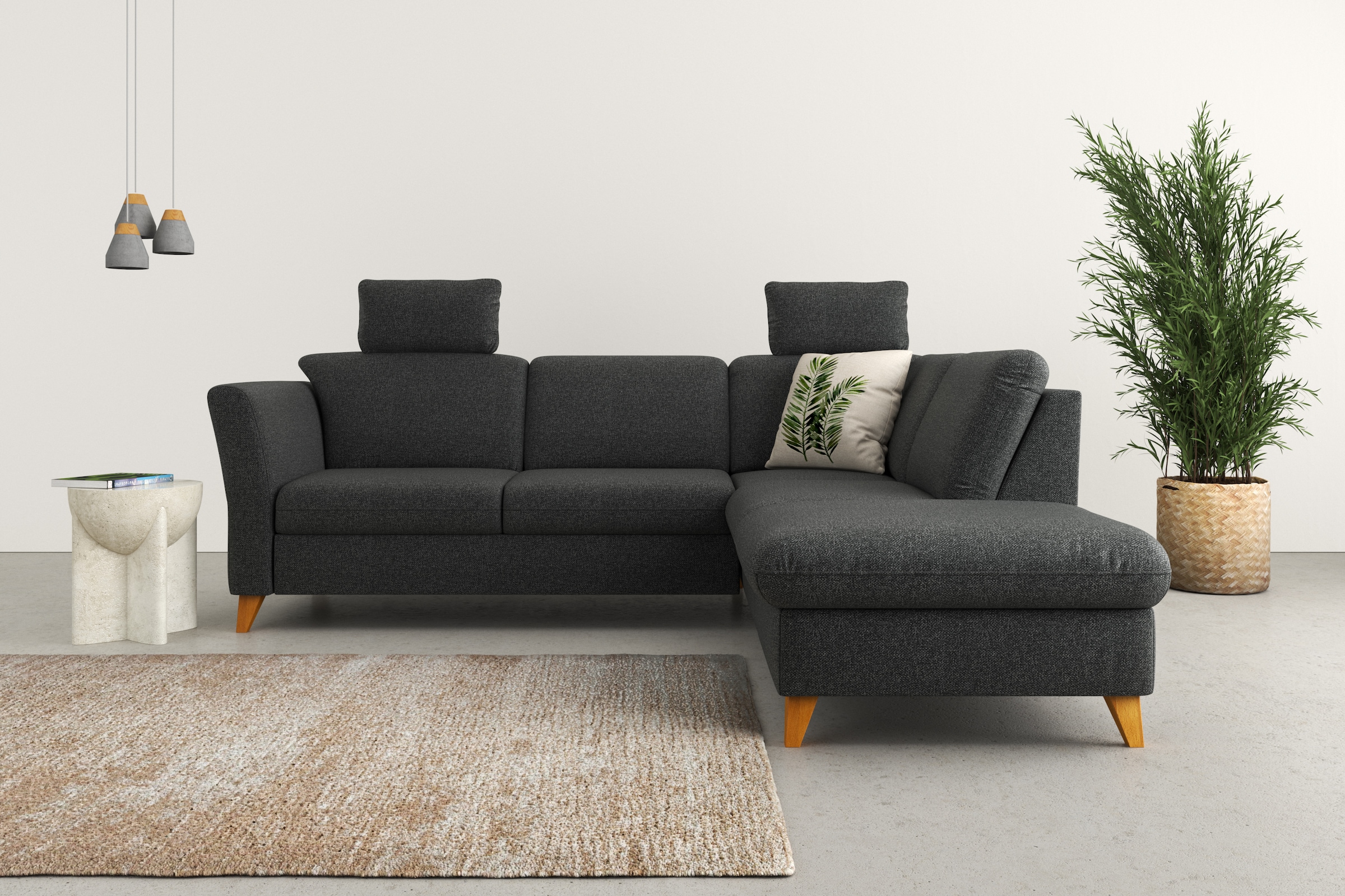 Home affaire Ecksofa "Trelleborg L-Form" Federkern-Polsterung, wahlweise mit Schlaffunktion und Stauraum