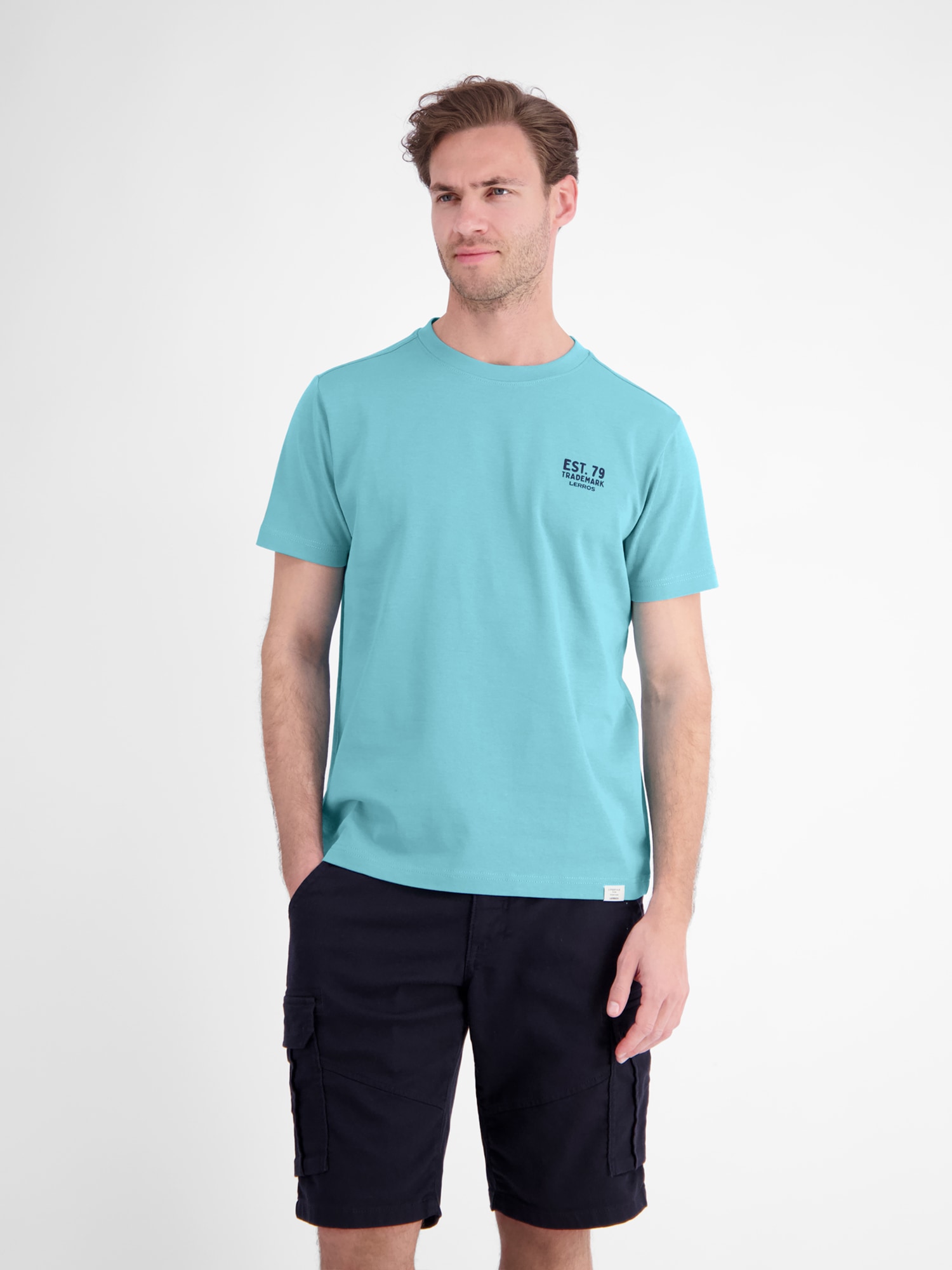 LERROS T-Shirt "Baumwoll-T-Shirt mit bequemem Rundhalsausschnitt und Print"