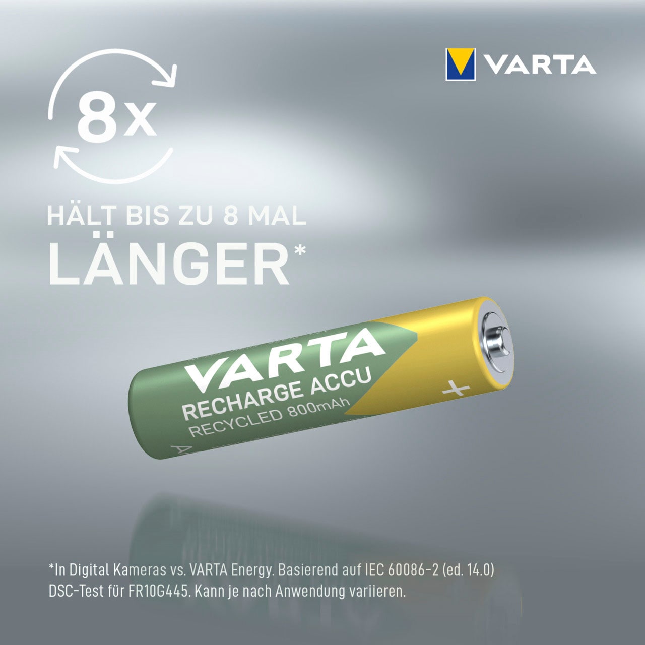 VARTA wiederaufladbare Recharge (Packung, »wiederauflaudbare 1,2 St.), V, 4 Accu Akkus«, Batterien VARTA
