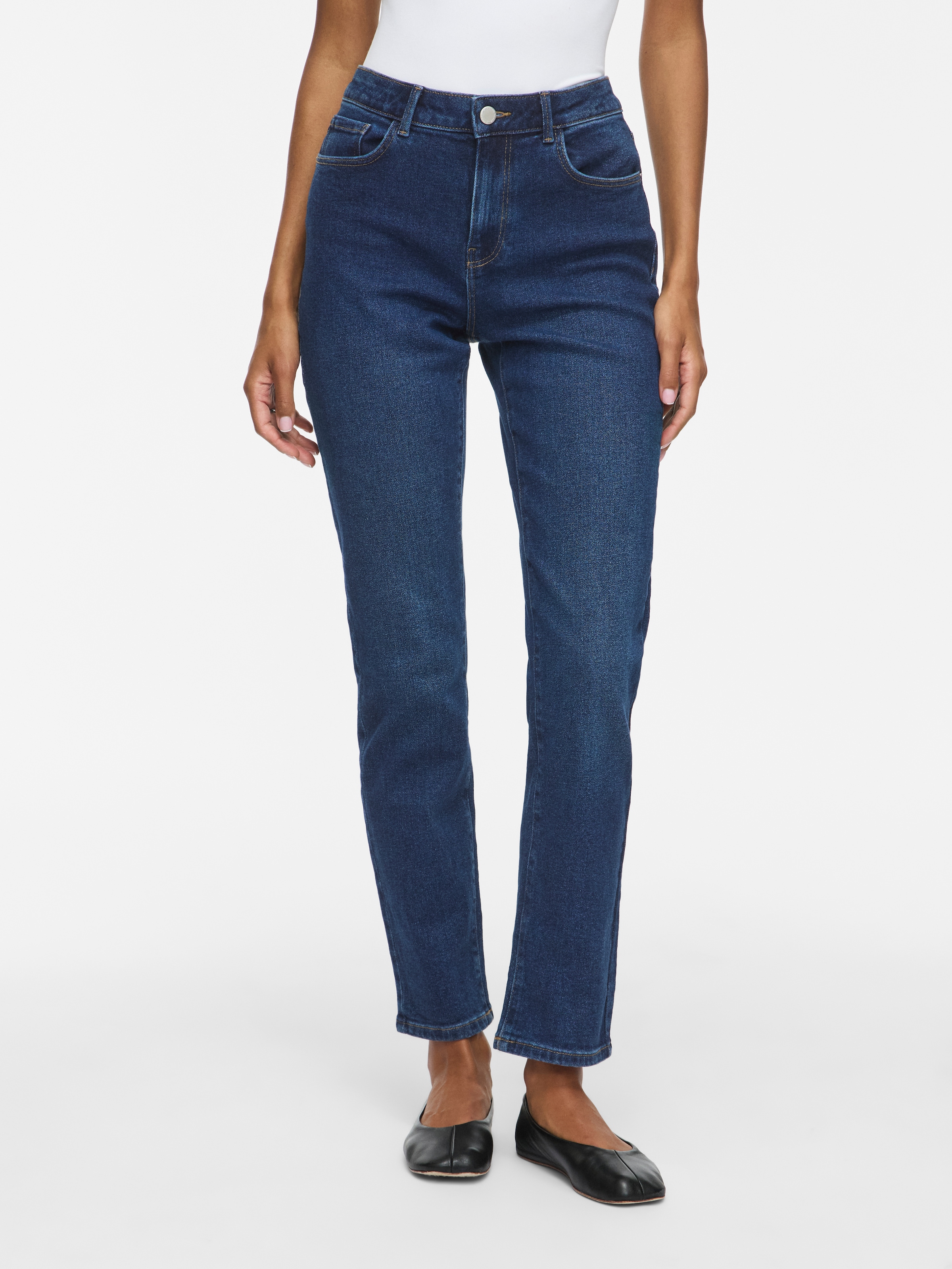 Vila Straight-Jeans "VIALICE RW STRAIGHT JEANS DBD SOL30-NOOS" Baumwollmischung, straight fit, regular waist