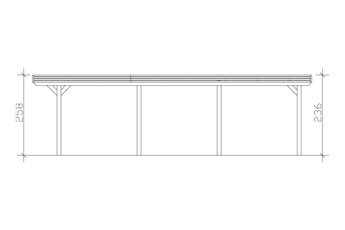 Skanholz Doppelcarport »Spessart« Leimholz 550 cm natur