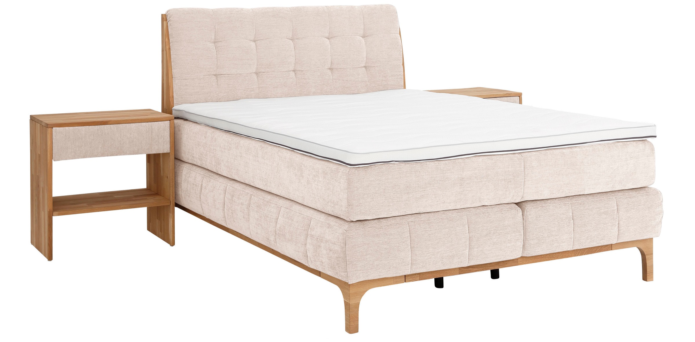 OTTO products Boxspringbett »Jelle«, (5 St.), zertifizierte, recycelte Bezugsstoffe, verschiedene Ausführungen