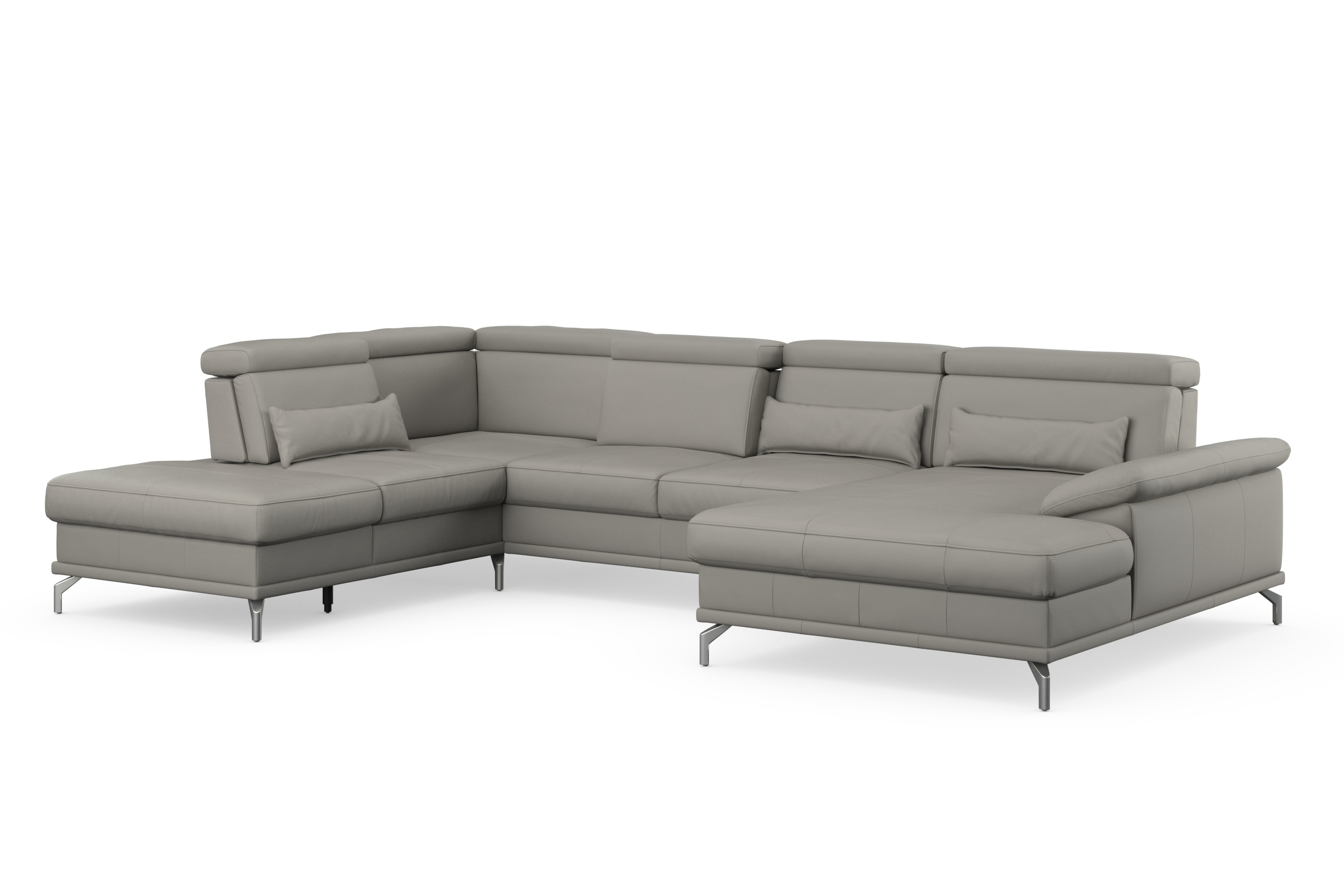Thumbnail - sit&more Wohnlandschaft "Cabrio U-Form, mit Sitztiefenverstellung, Arm- und Kopfteilverstellung", 3 Nierenkissen, Federk...