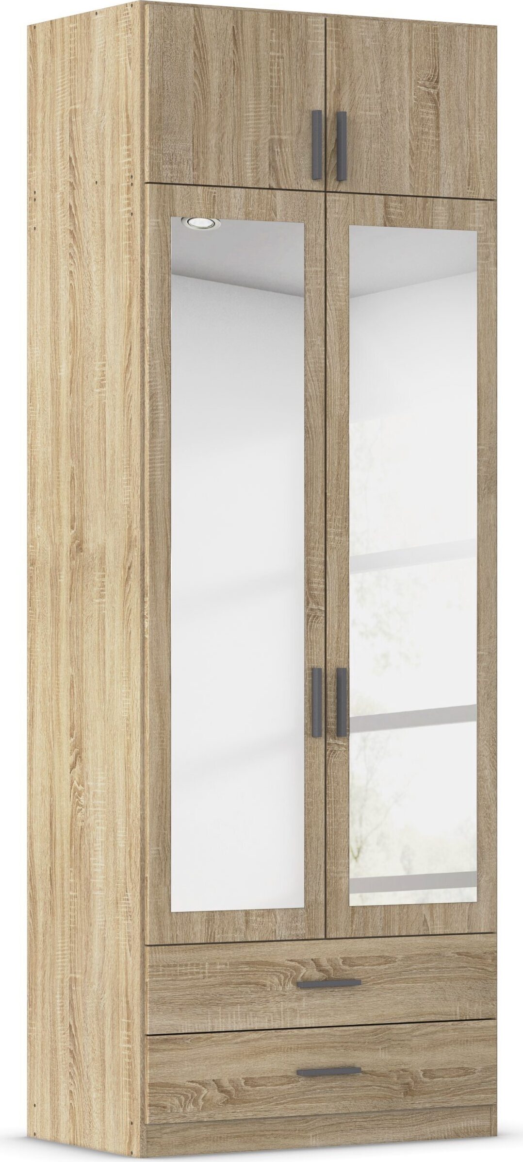 rauch Kleiderschrank "Schrank Garderobe Wäscheschrank GAMMA in 4 Breiten 91-226 cm" 3 verschiedene Ausstattungen BASIC/CLASSIC/PREMIUM (inkl. SOFT-CLOSE), mit Schubladen und Schrankaufsatz sowie Spiegel MADE IN GERMANY