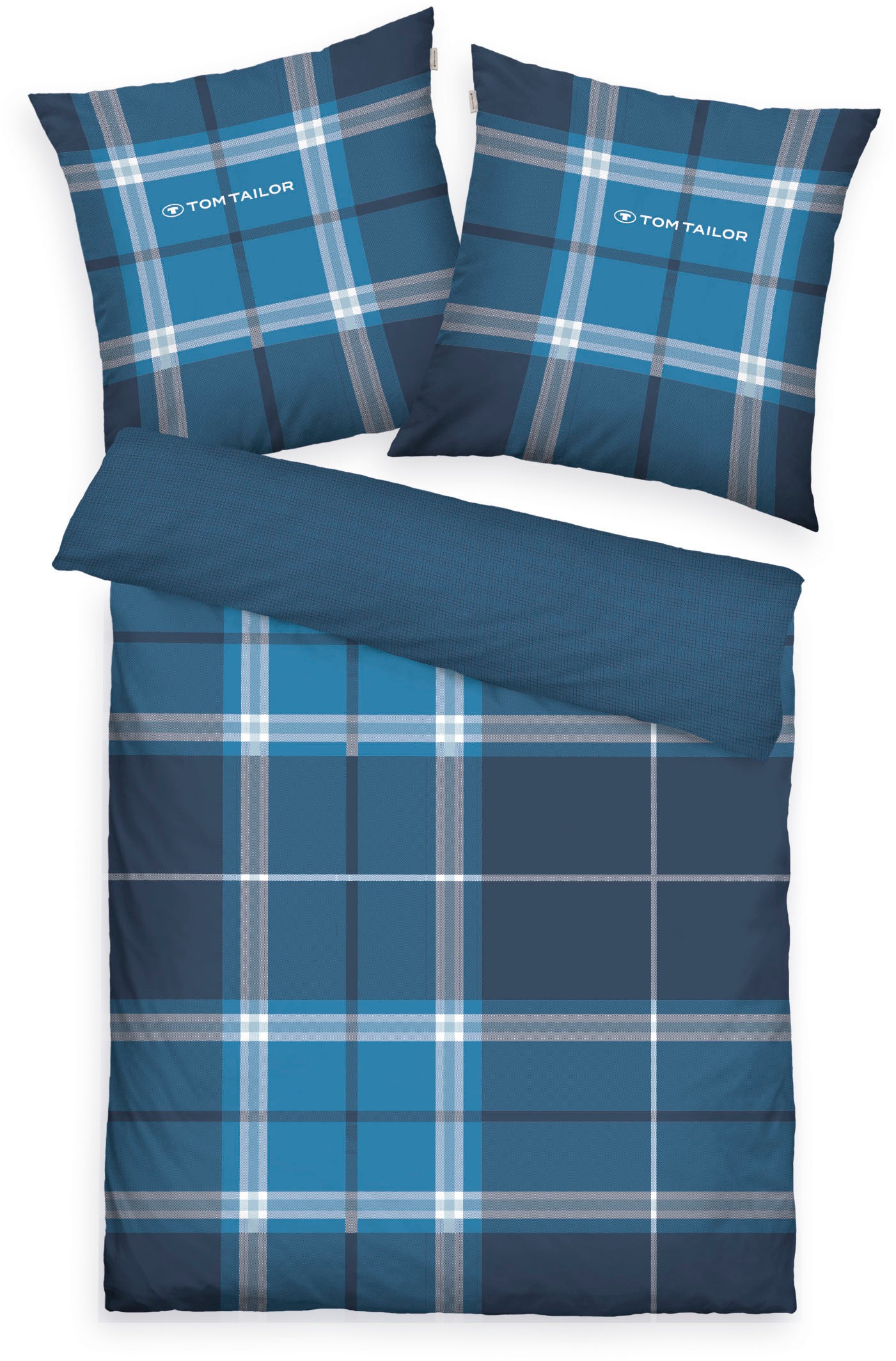 TOM TAILOR HOME Wendebettwäsche »Eric in Gr. 135x200 oder 155x220 cm«, mit Reißverschluss, mit GRATIS-Zugabe: Sportbeutel aus 100% Baumwolle