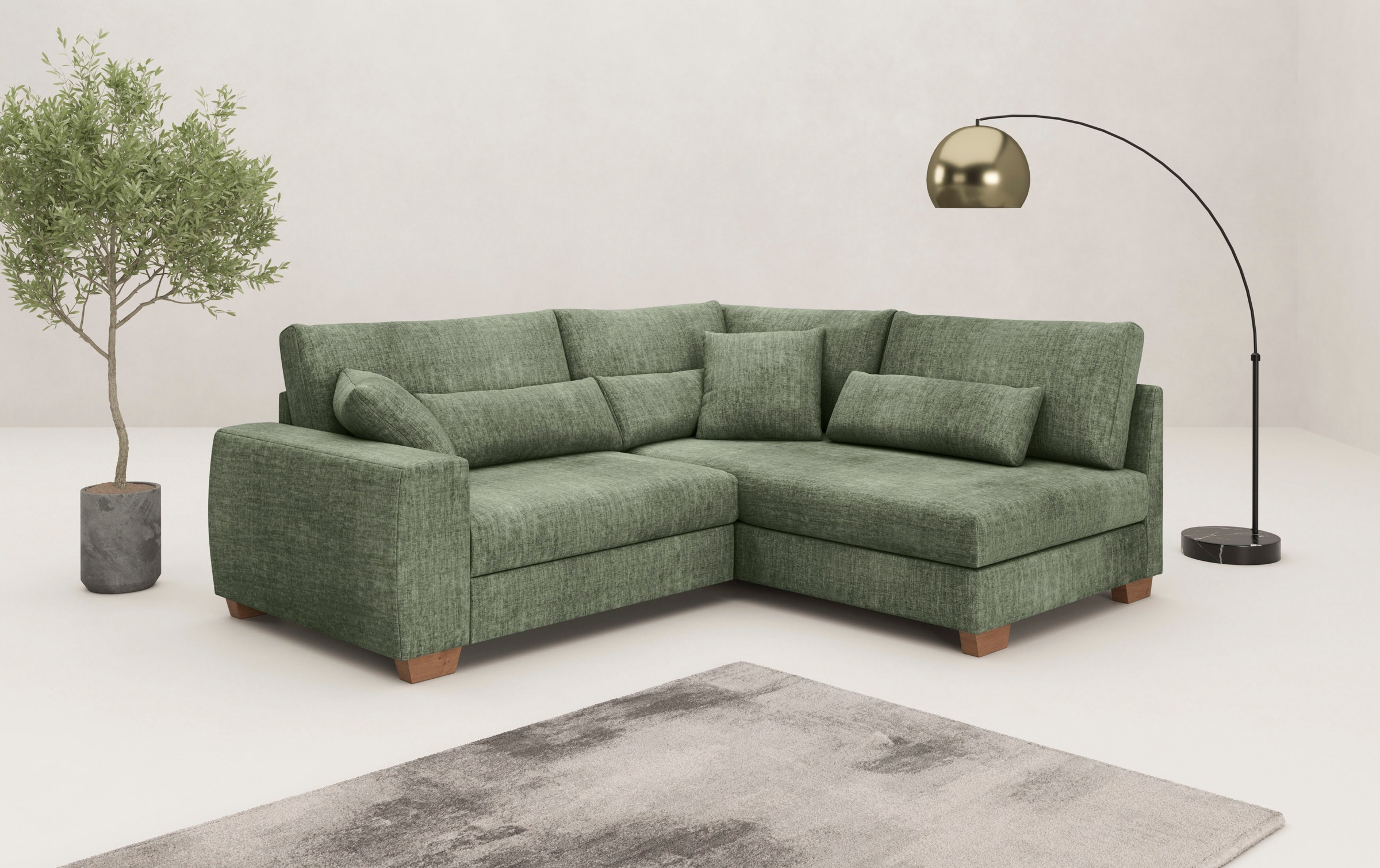 Mr. Couch Ecksofa "Helena L-Form", Mit Federkern, wahlweise mit Bettfunktio günstig online kaufen
