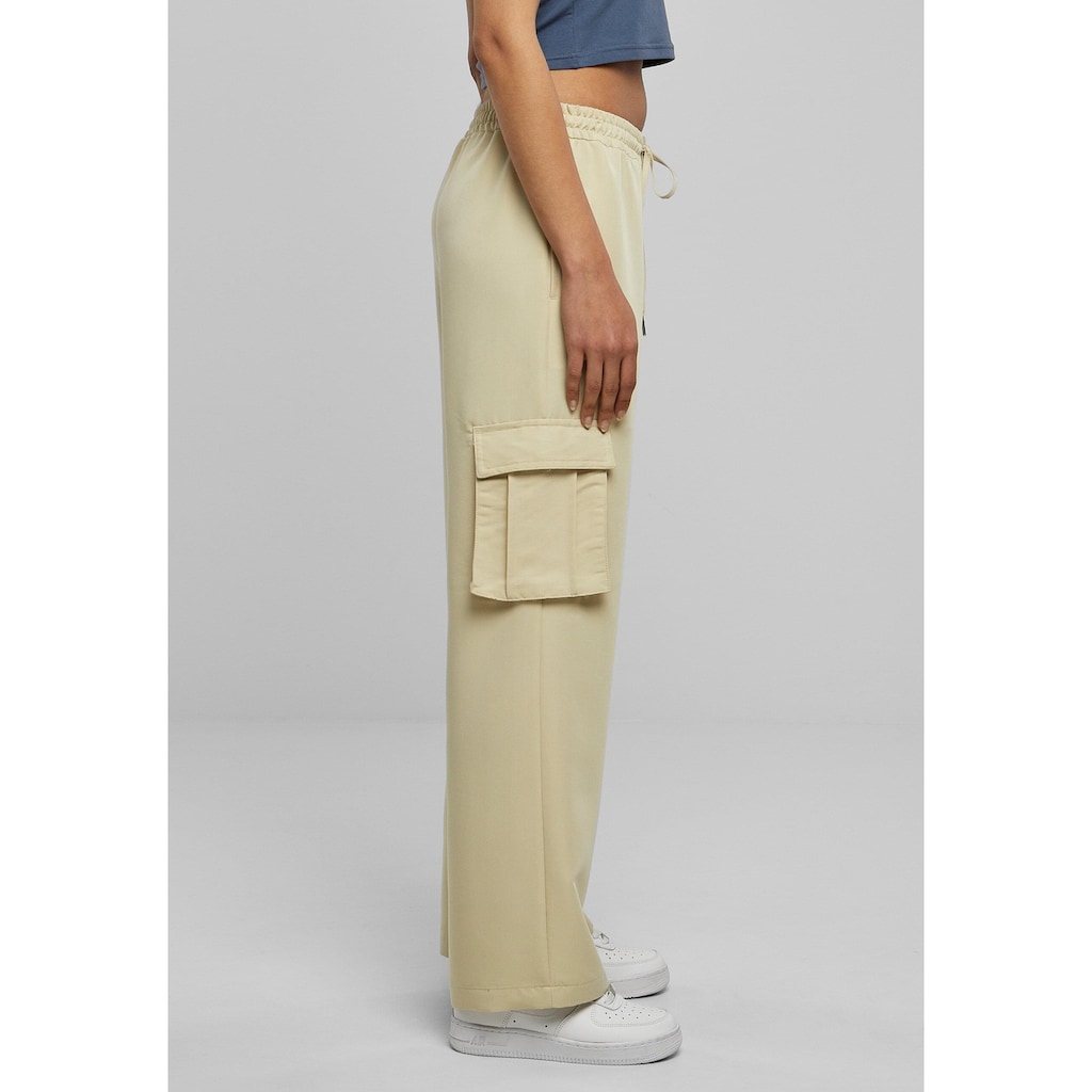 URBAN CLASSICS Stoffhose »Urban Classics Damen Ladies Vicose Straight Leg Cargo Pants«, (1 tlg.)