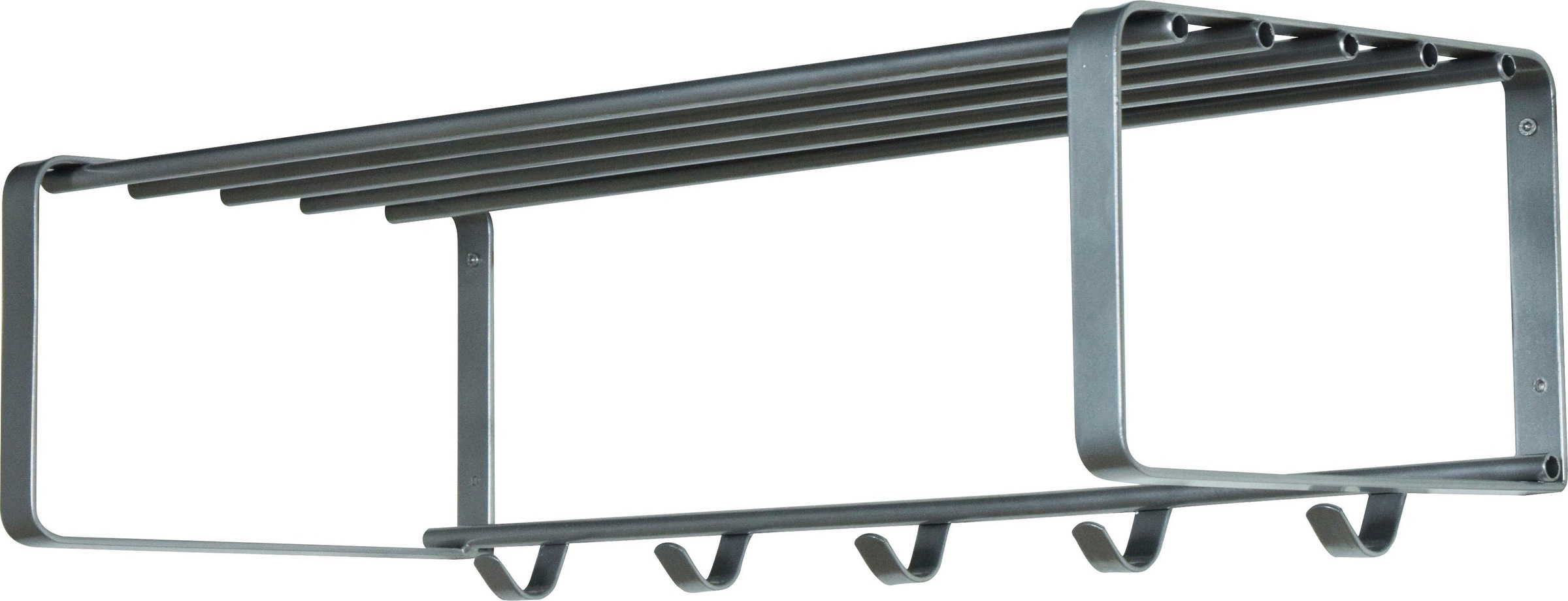 Thumbnail - Spinder Design Garderobenleiste "REX" Wandgarderobe aus Stahl mit Hutablage und 5 bzw. 7 Haken