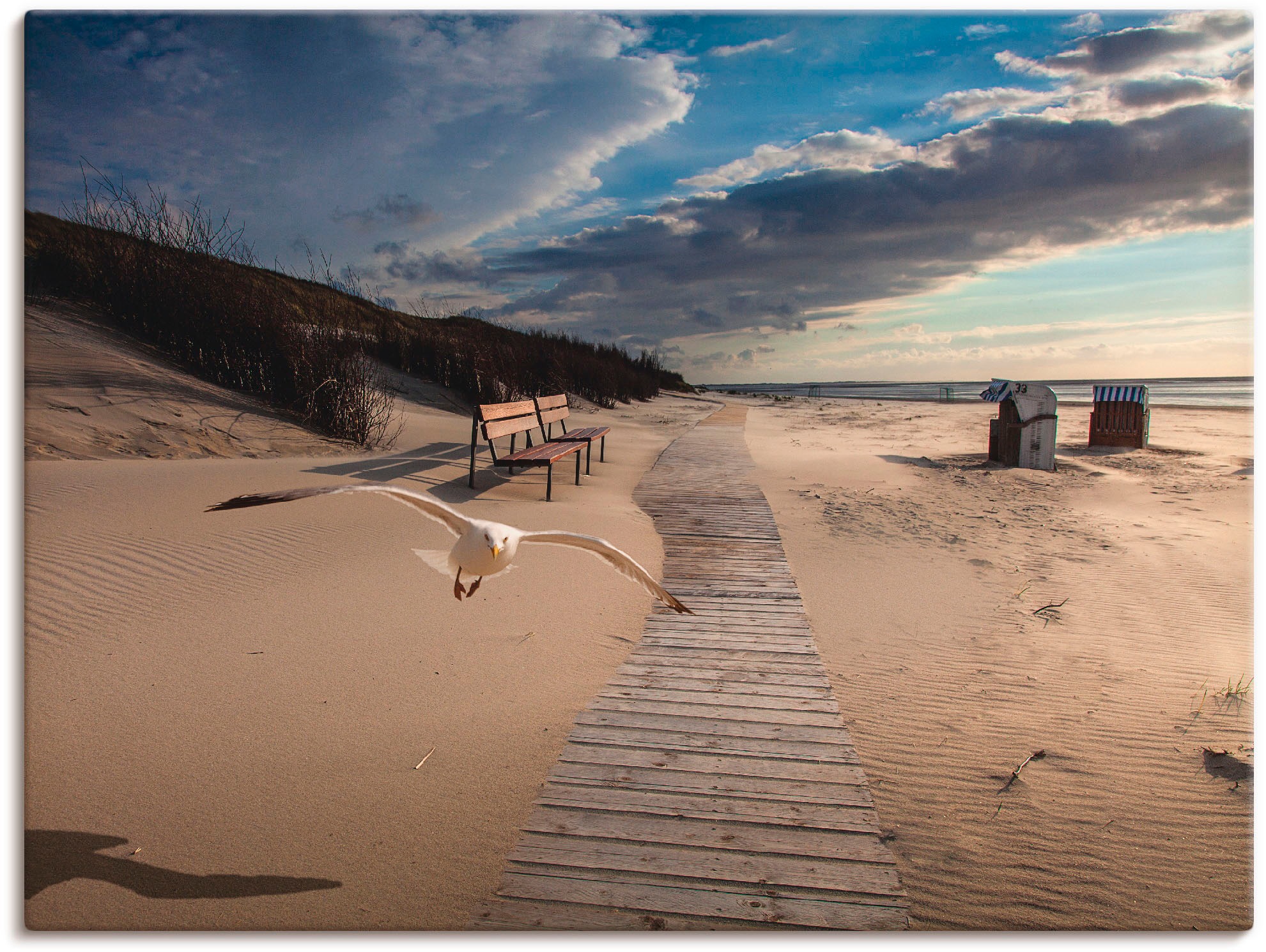 Artland Leinwandbild "Strandimpressionen", Strand, (1 St.), auf Keilrahmen gespannt