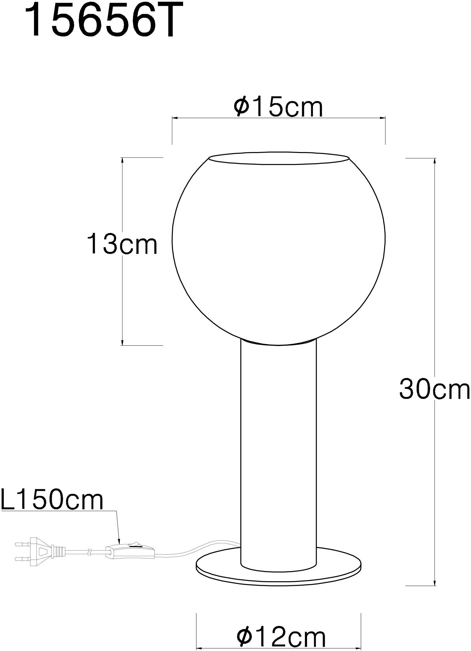 GLOBO LIGHTING Tischleuchte »MOITAS«, Leuchtmittel E27 | ohne Leuchtmittel, Tischlampe/Holz/Glas rauchfarben/Wohnzimmer/Schlafzimmer