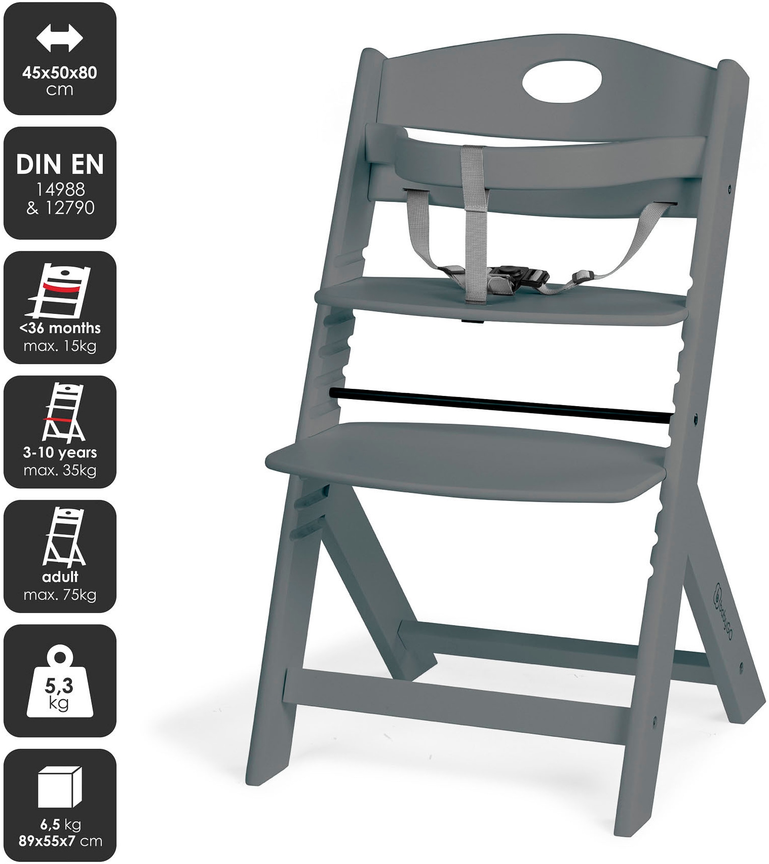 BabyGo Hochstuhl »Family, grey« ()