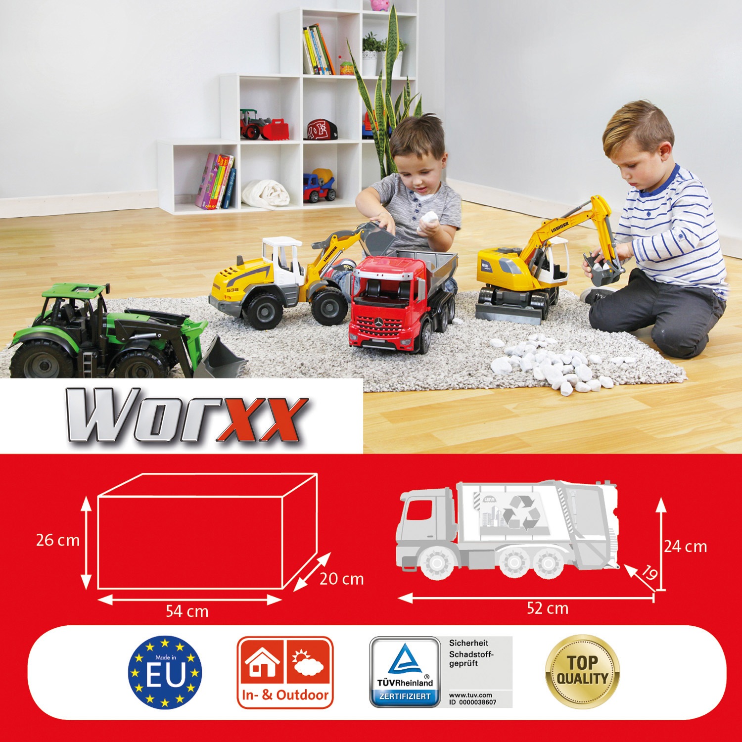 Lena® Spielzeug-Müllwagen »Worxx, Mercedes-Benz Arocs«, Made in Europe