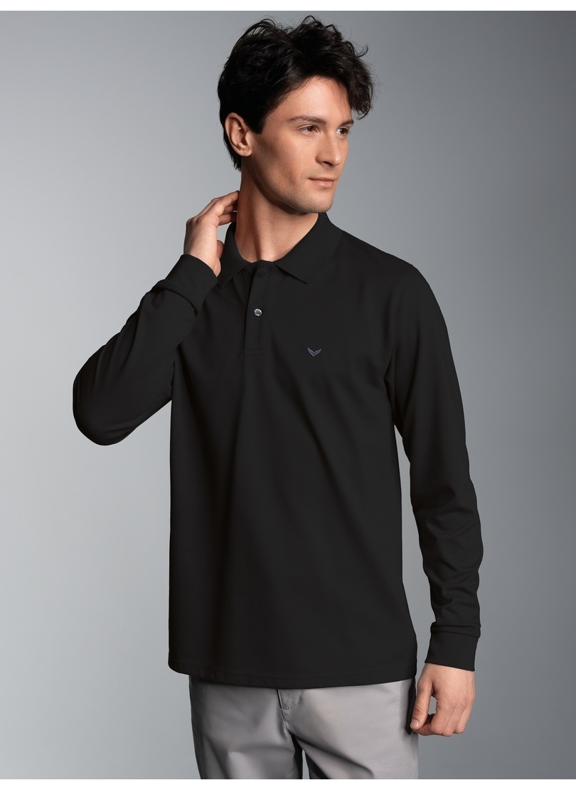 Poloshirt »TRIGEMA Langarm Poloshirt mit Armbündchen«