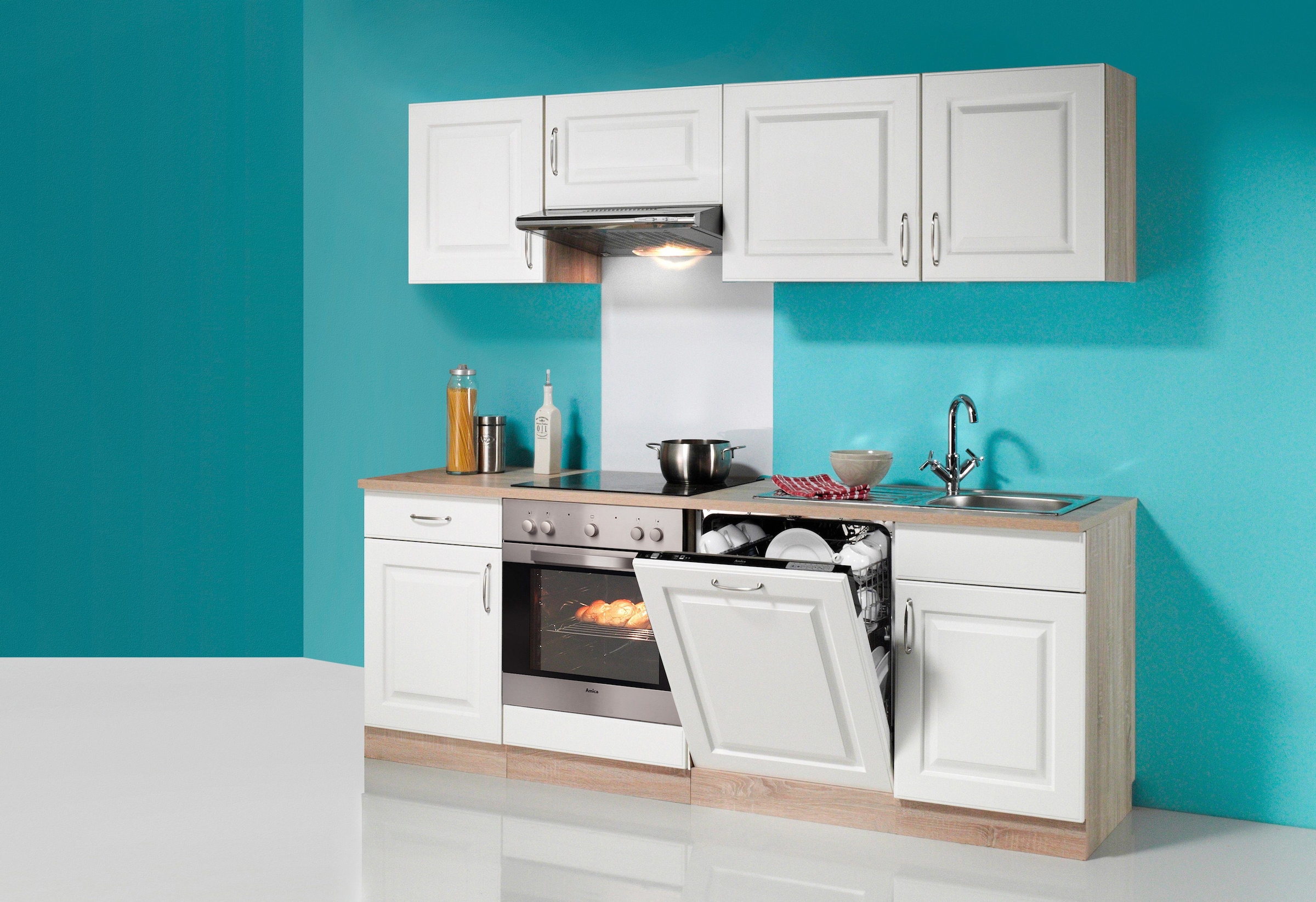 wiho Küchen Küchenzeile »Tilda«, mit E-Geräten, Breite 220 cm bestellen |  BAUR