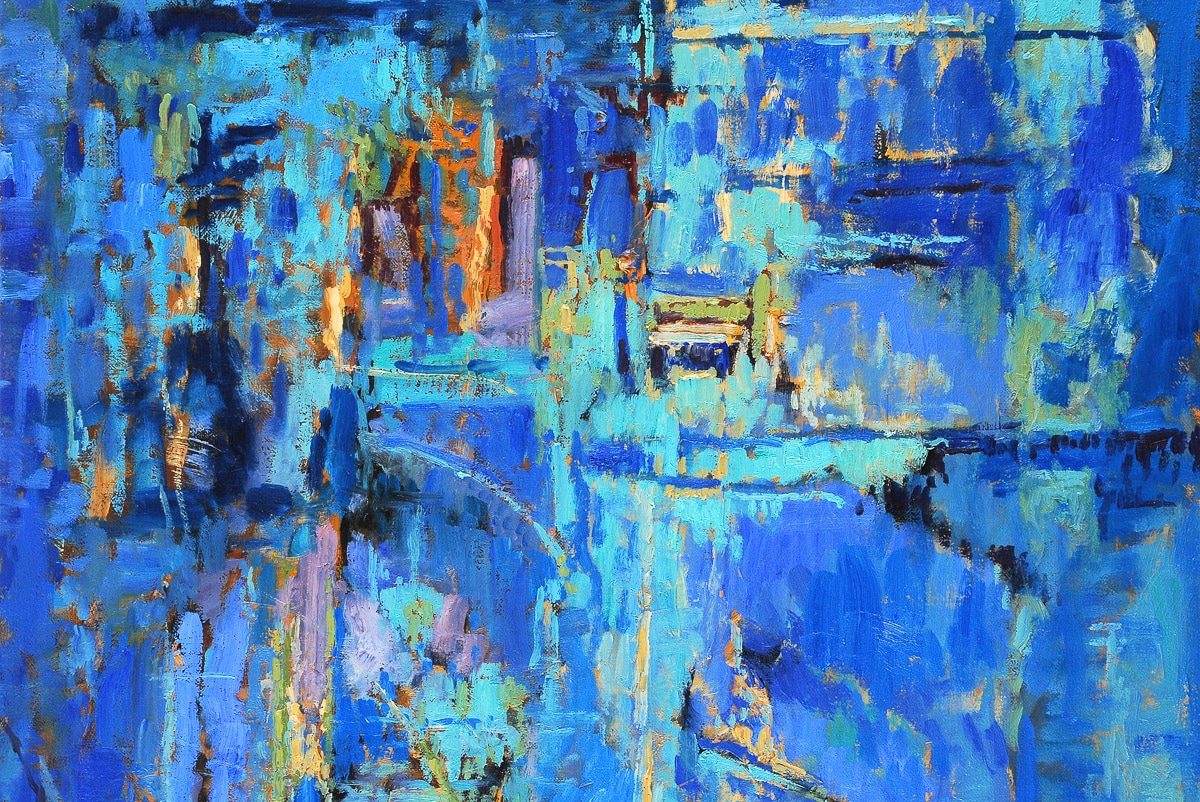 Papermoon Fototapete "Abstrakt Gemälde blau"