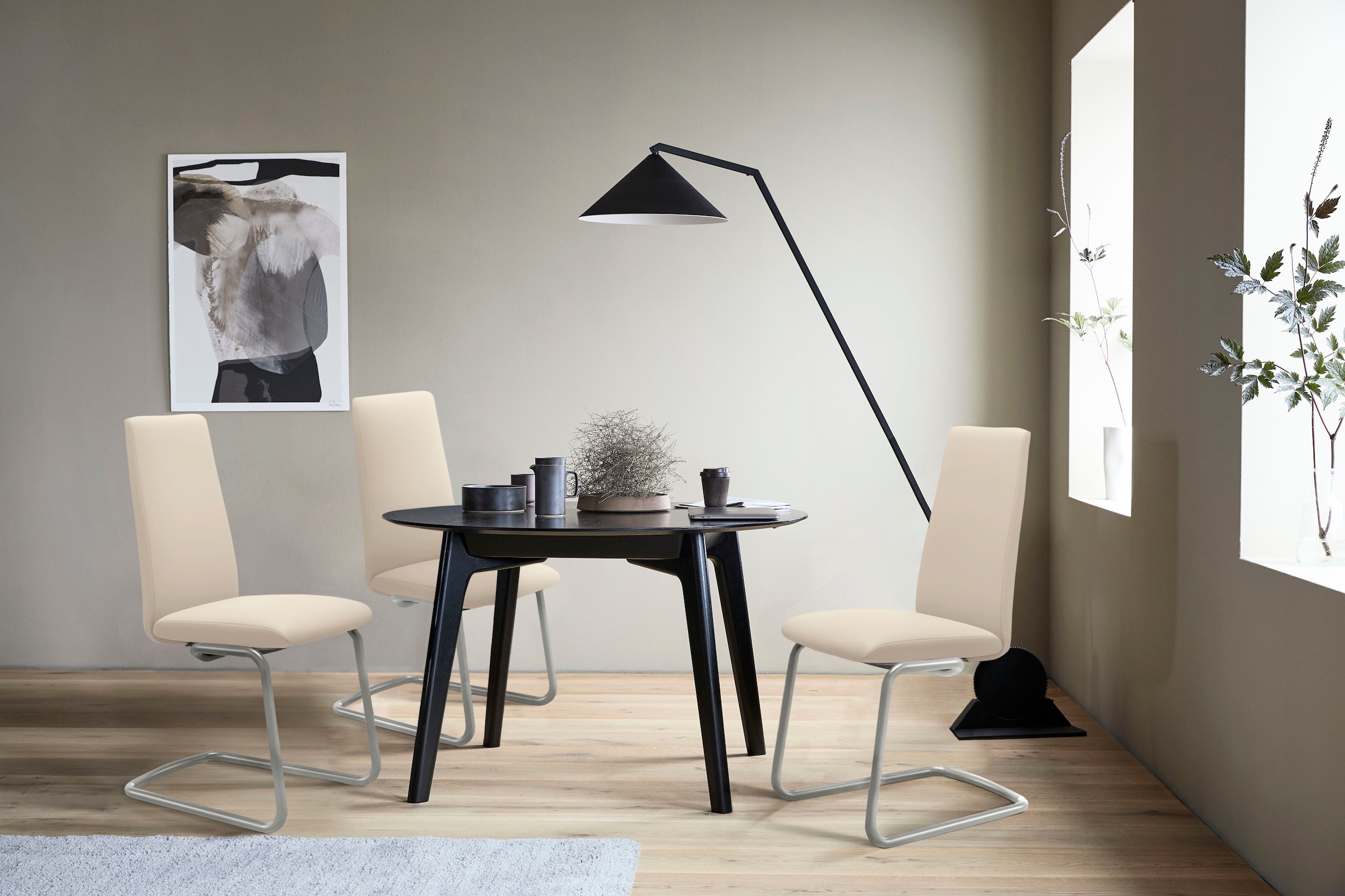 Stressless Polsterstuhl "Laurel" () High Back, Größe M, mit Beinen aus Stahl in Schwarz matt