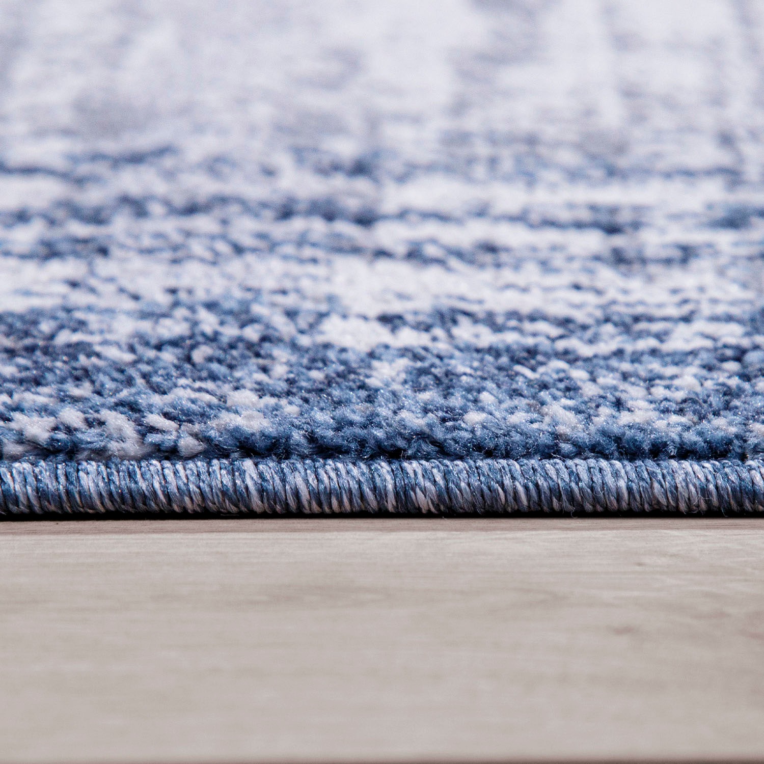 Teppich PACO HOME "Catania 842", blau, B:160cm H:13mm L:220cm, Polyester, Polypropylen, Teppiche, Teppich, Kurzflor, meliert, modernes Design, mit Bordüre 3