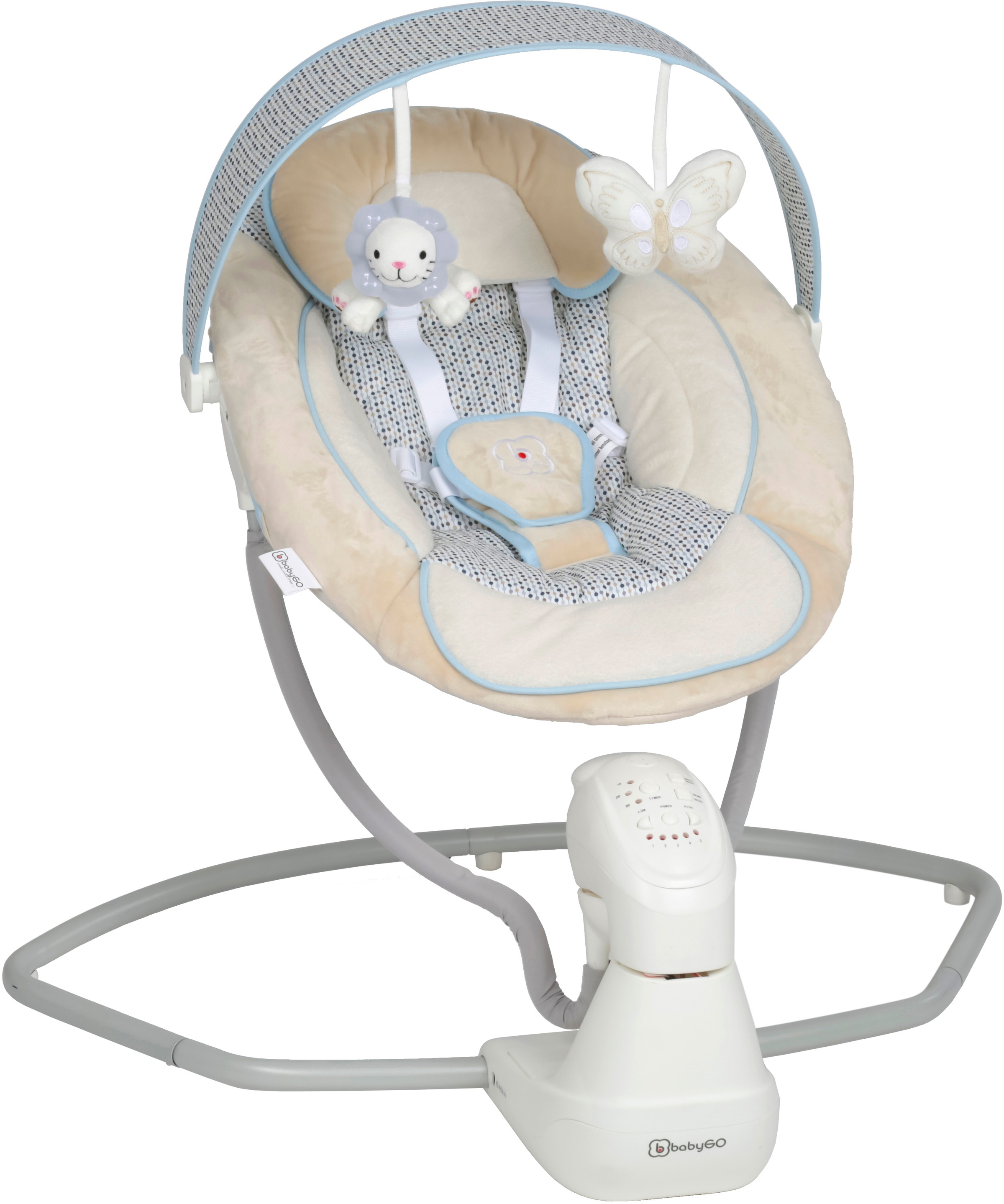 BabyGo Babywippe "Cuddly, beige" bis 9 kg elektrisch, mit Sound