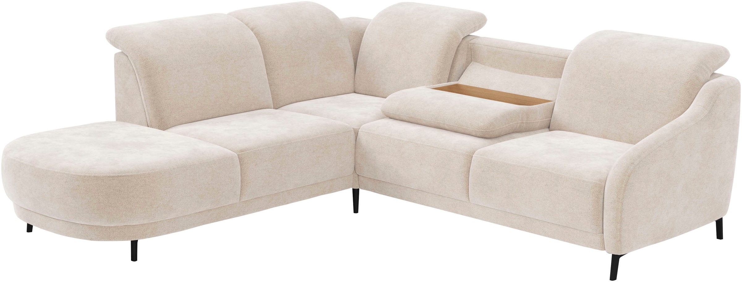 sit&more Ecksofa »Blues L-Form«, wahlweise mit Klapptisch und USB