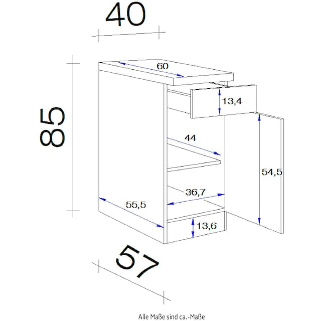 Flex-Well Unterschrank »Samoa«, (B x H x T) 40 x 85 x 60 cm | BAUR