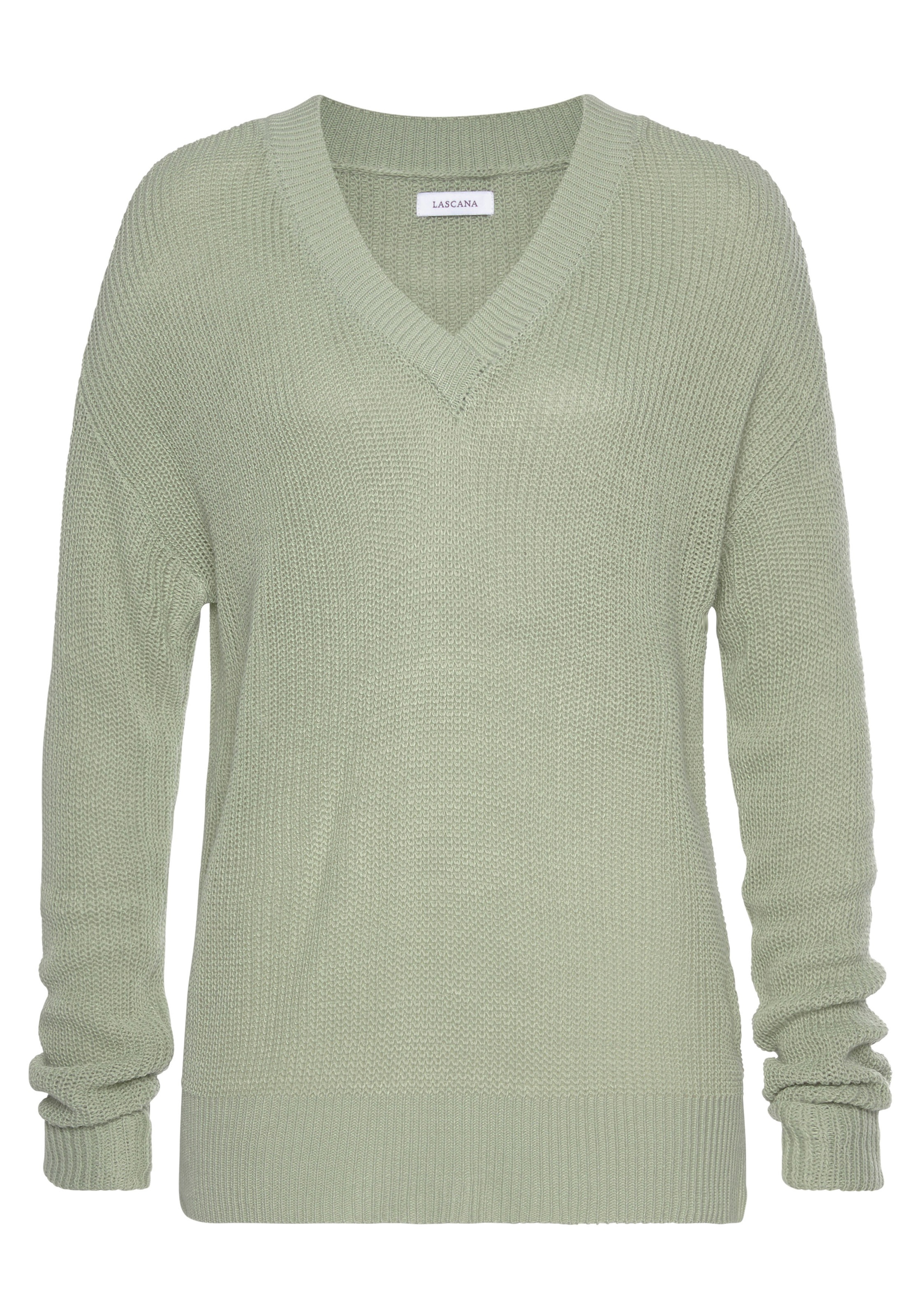 LASCANA V-Ausschnitt-Pullover, aus weichem Strick, bequemer Damenpullover günstig online kaufen