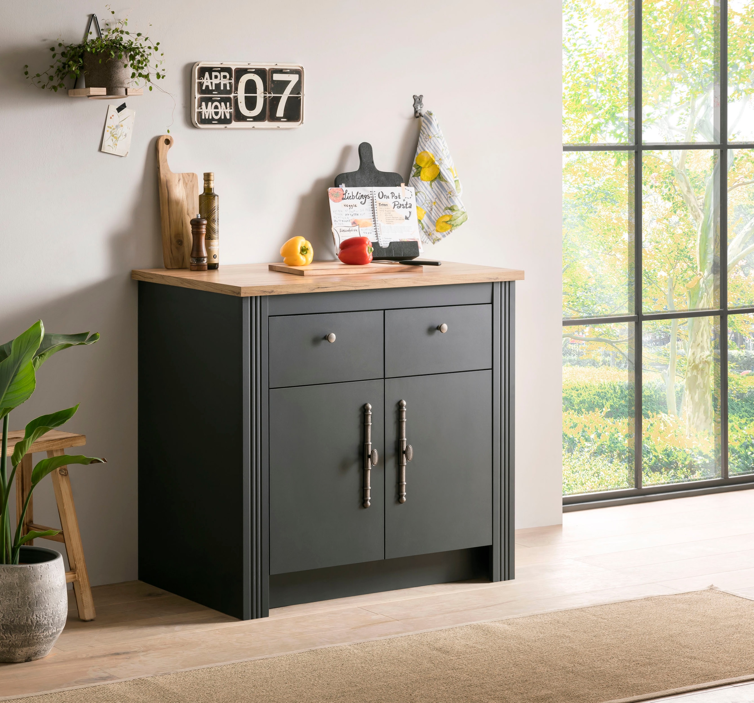 KOCHSTATION Unterschrank »Westminster«, im romantischen Landhausstil, Breite 100 cm