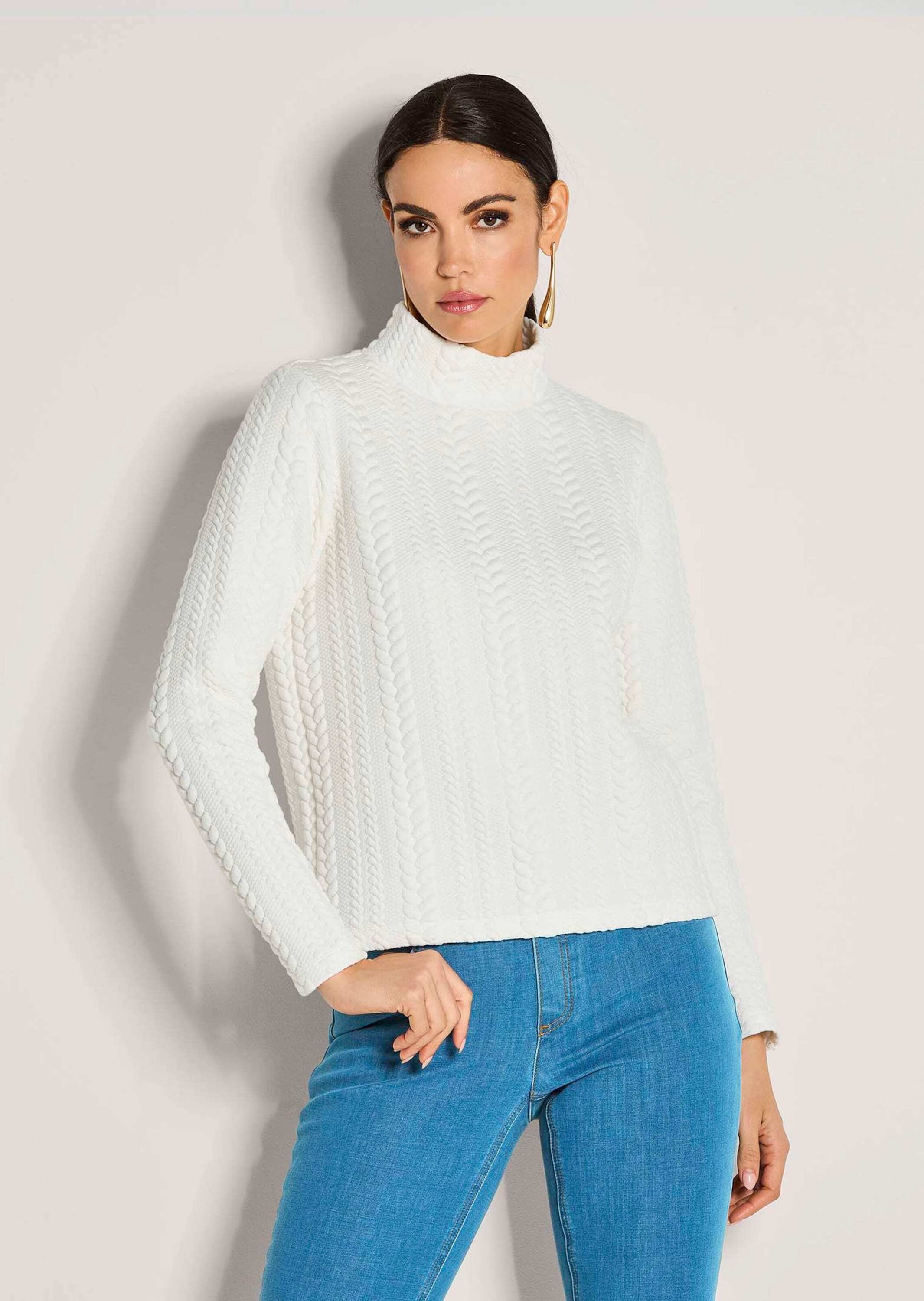 Thumbnail - MADELEINE Langarmshirt "Sweatshirt Sweatshirt mit Zopfstruktur"