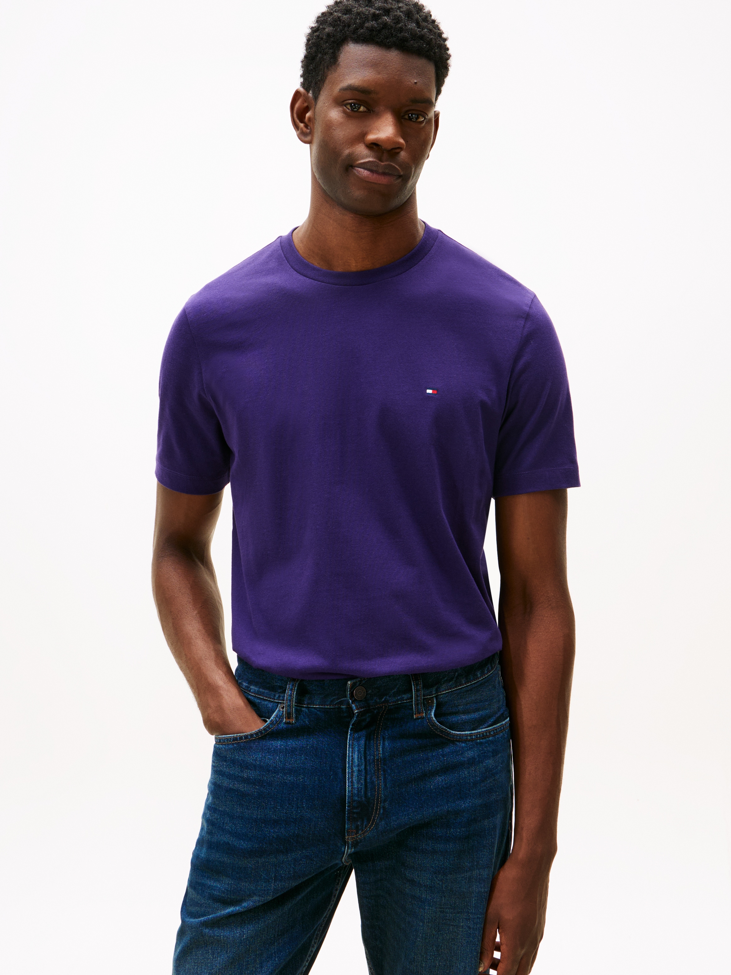 Tommy Hilfiger T-Shirt "ESSENTIAL REG FIT SOLID TEE mit Stickerei und Rundh günstig online kaufen