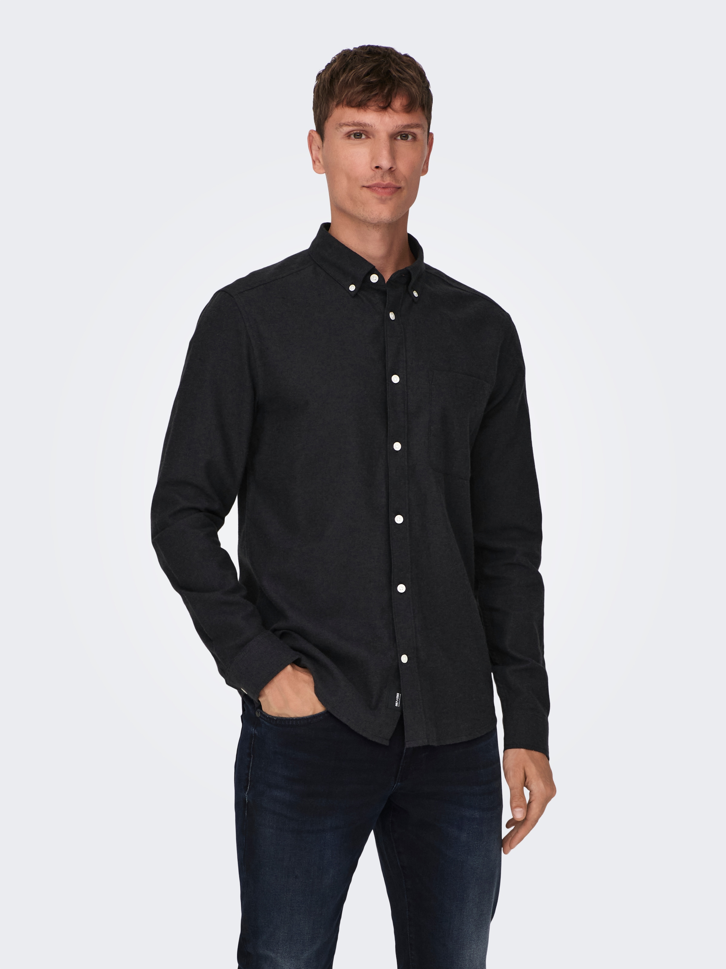 ONLY & SONS Langarmhemd »ONSGUDMUND SLIM 1-PKT SOLID SHIRT NOOS«