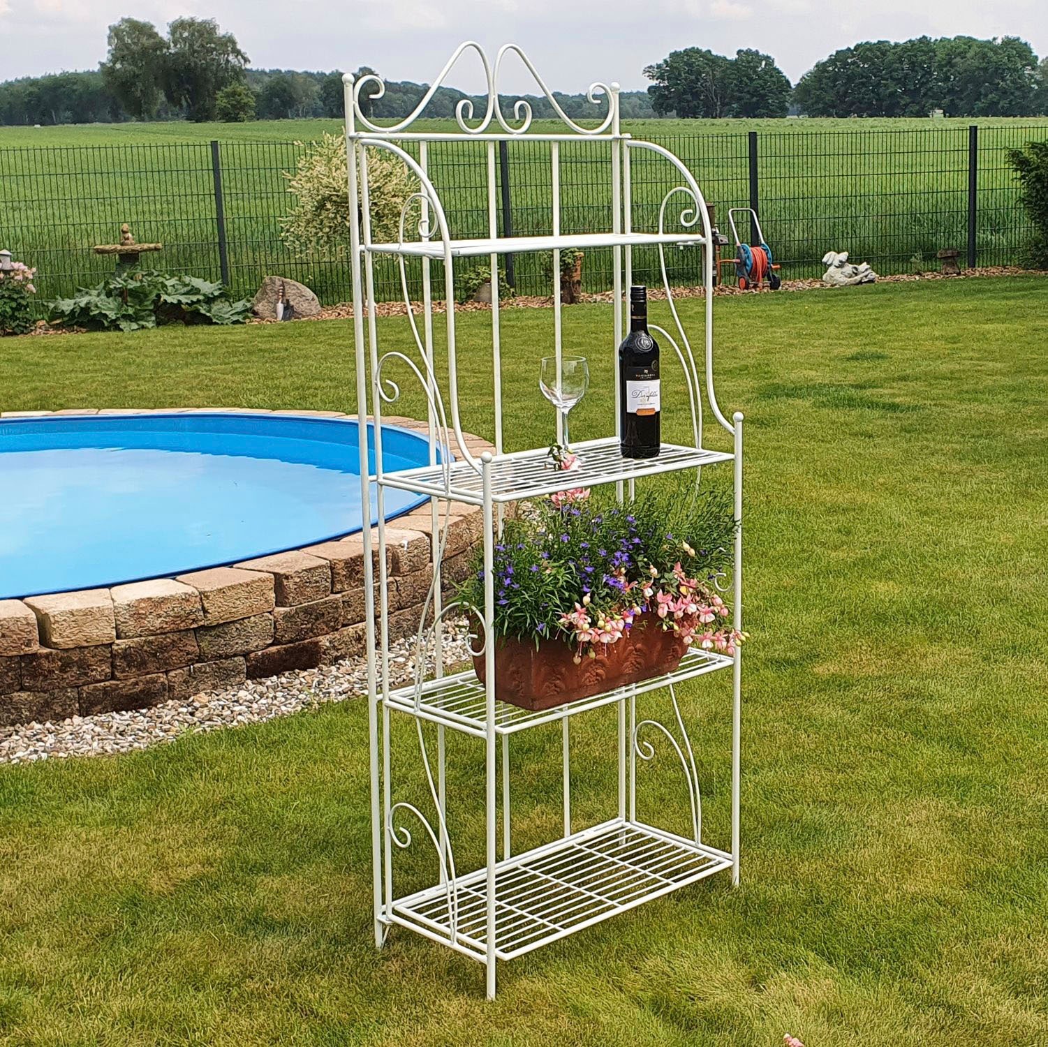 Ambiente Haus Standregal "Regal mit 4 Böden in Antikweiß - 162 cm" 1 Stk. t günstig online kaufen