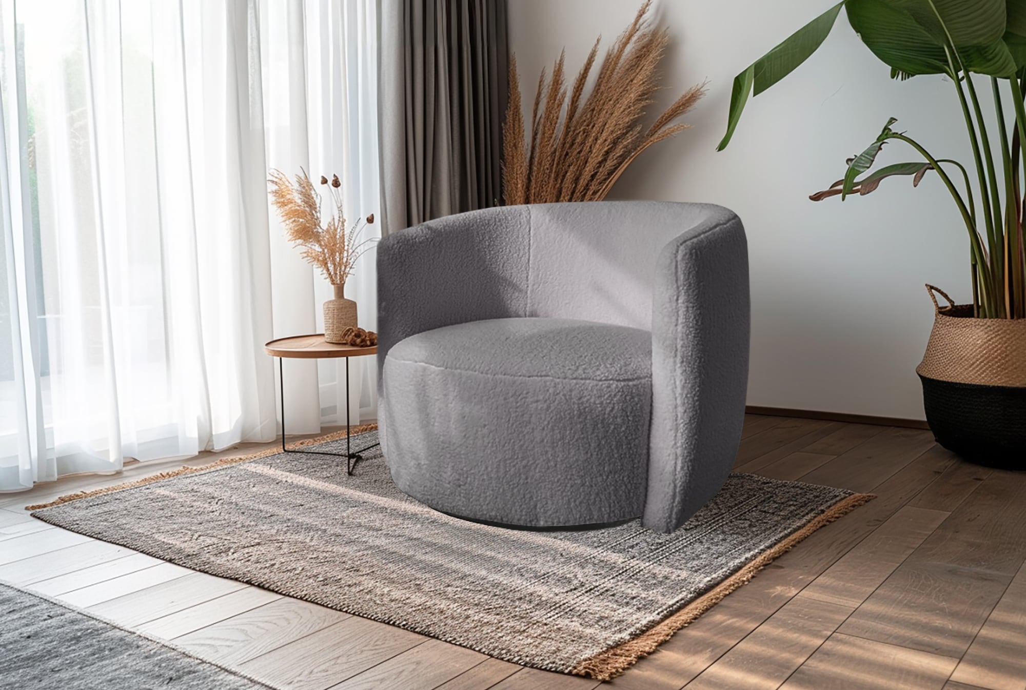 Kayoom Drehsessel "Sessel Aveiro 125, Teddy-Sessel, bohem, scandy" Sessel, Drehsessel, Teddy-Sessel, OTTOs Choice, 1 Stk. tlg. kuscheliger Teddy-Stoff, gemütlich gepolstert, minimalistisch