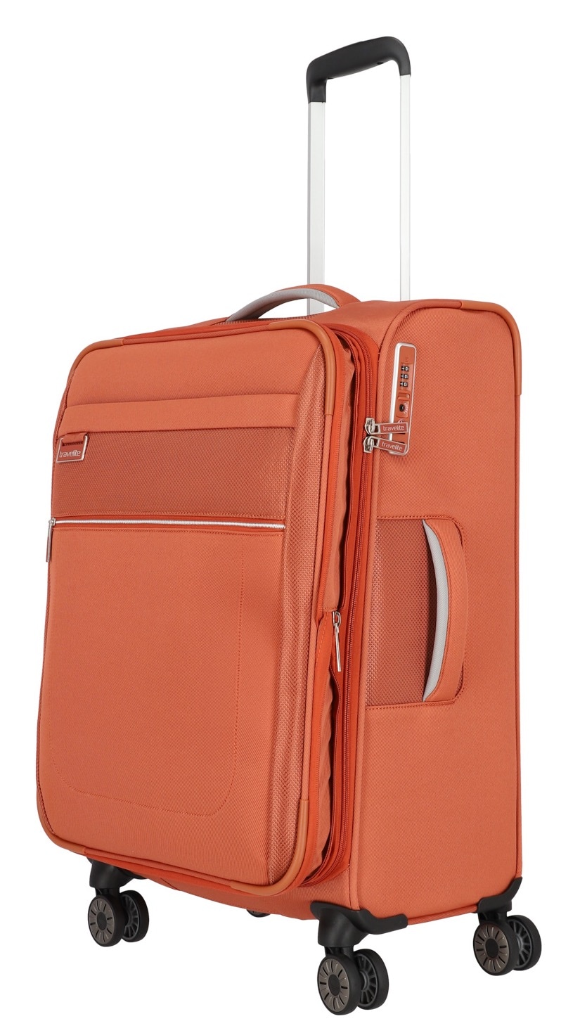 travelite Trolleyset »MIIGO S/M/L + Bordtasche«, (Set, 4 tlg.), Weichgepäck-Koffer Set Handgepäck Aufgabegepäck Volumenerweiterung