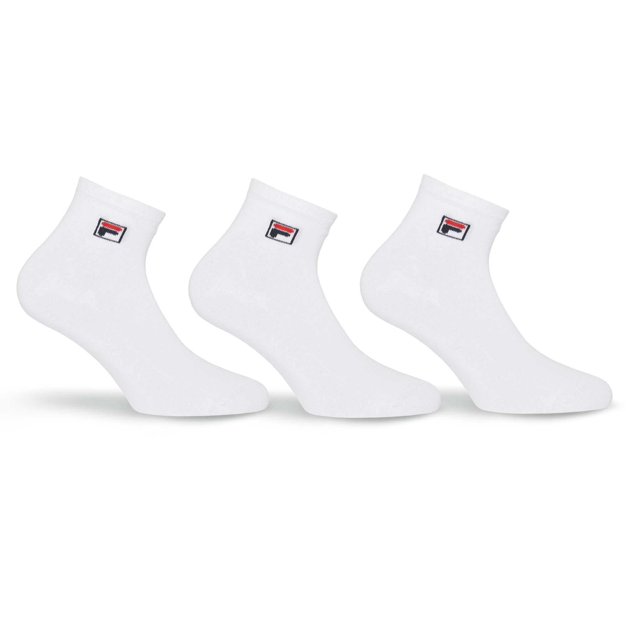 Fila Kurzsocken "UNISEX QUARTER PLAIN SOCKS" 3 Paar tlg. mit eingestrickem Logo