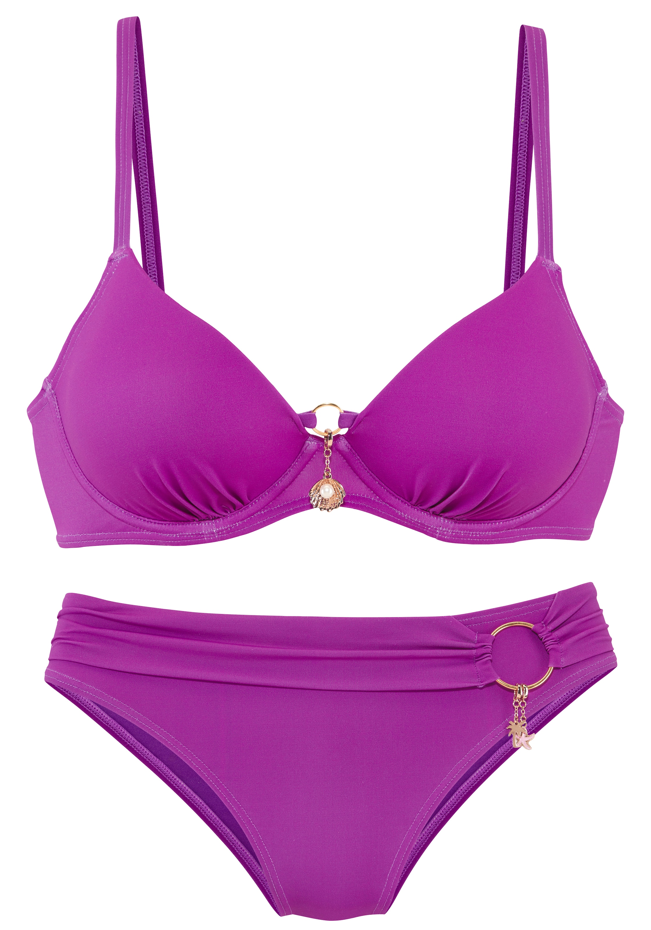 LASCANA Bügel-Bikini mit wattierten Cups und 3 exklusiven Charms-Anhängern