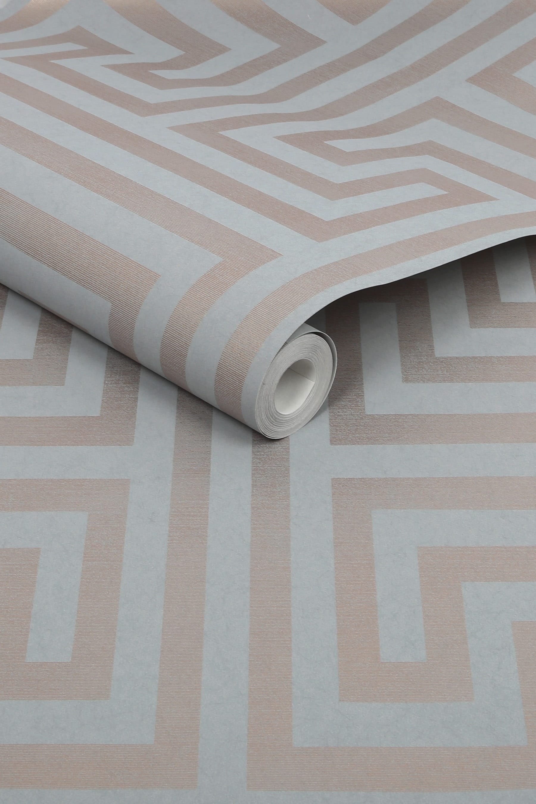 Next Vliestapete »METALLIC GREEK KEY Vliestapete 10mx52cm« 3D-Optik texturiert Metallischer Griechischer Schlüssel blau 10mx52cm