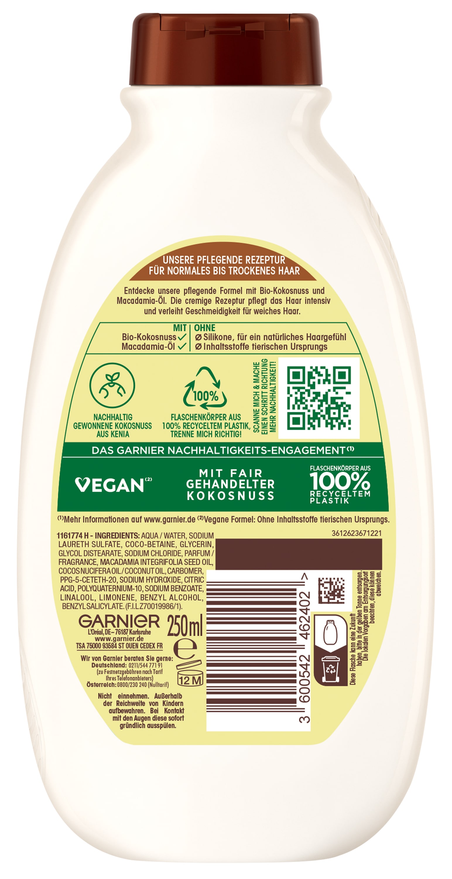 GARNIER Haarshampoo »Garnier Wahre Schätze Shampoo Kokosmilch (6er Packung)«
