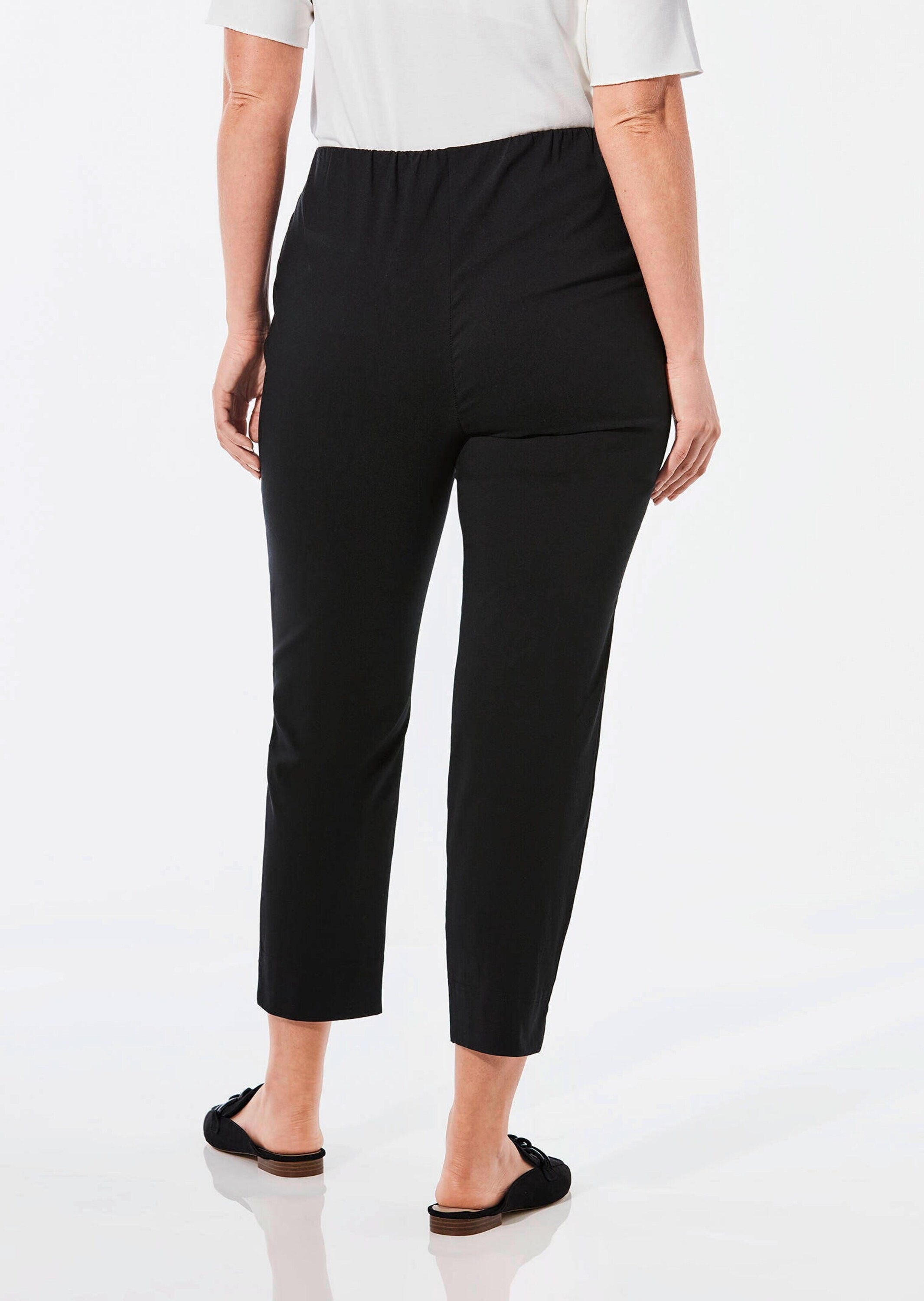 Caprihose GOLDNER "7/8-Stretchhose", Damen, Gr. 60, N + K Gr, schwarz, Obermaterial: 67% Baumwolle CO. 28% Polyamid PA. 5% Elasthan EL., Hosen Caprihose 3