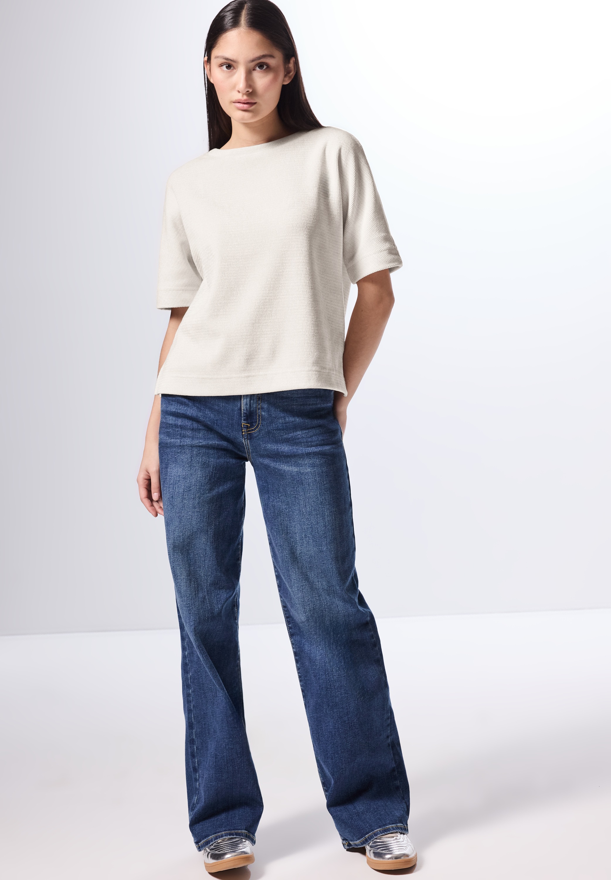 STREET ONE STUDIO T-Shirt, mit Streifen-Struktur