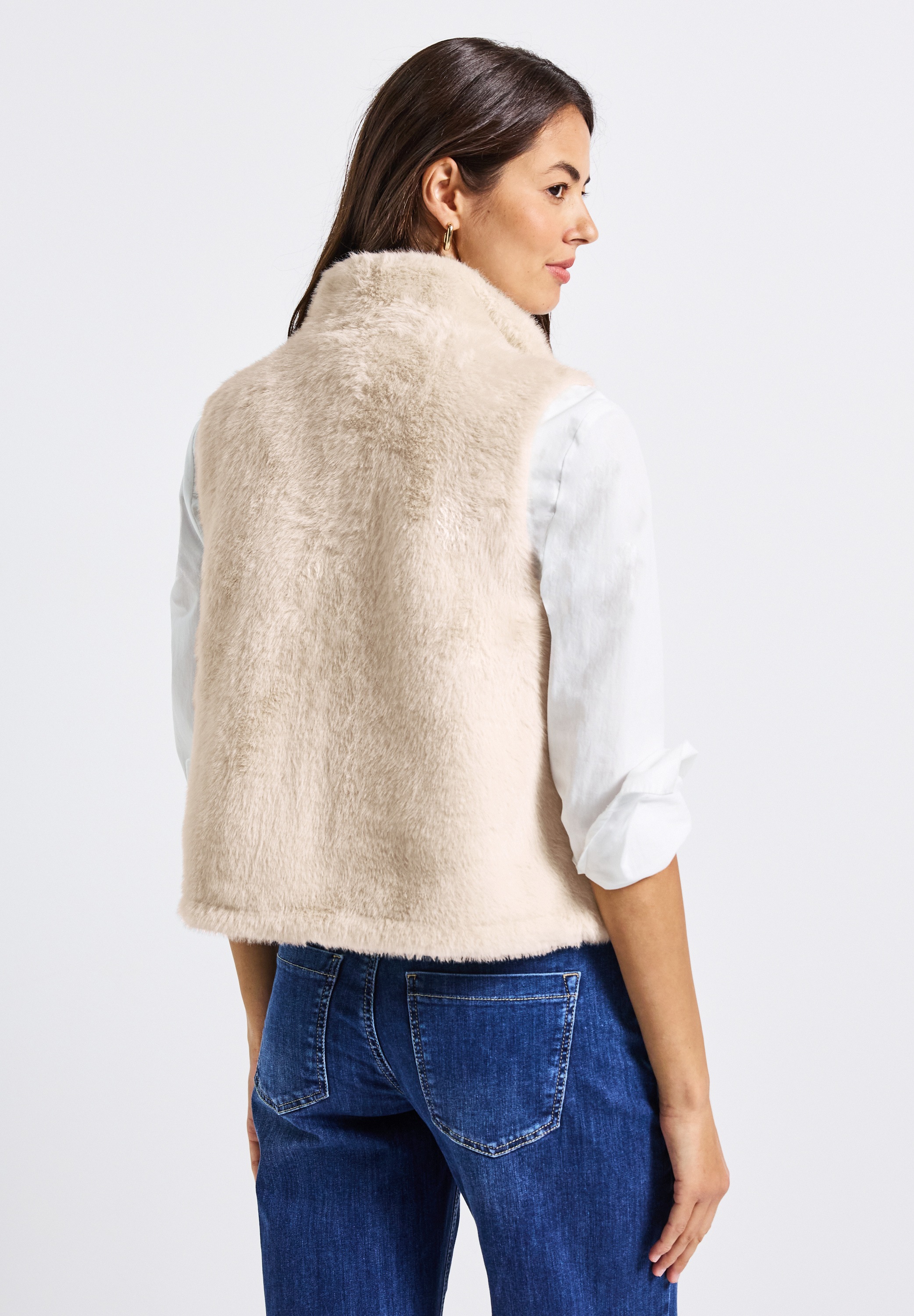 STREET ONE Fellimitatweste, Aufgesetzte Taschen günstig online kaufen
