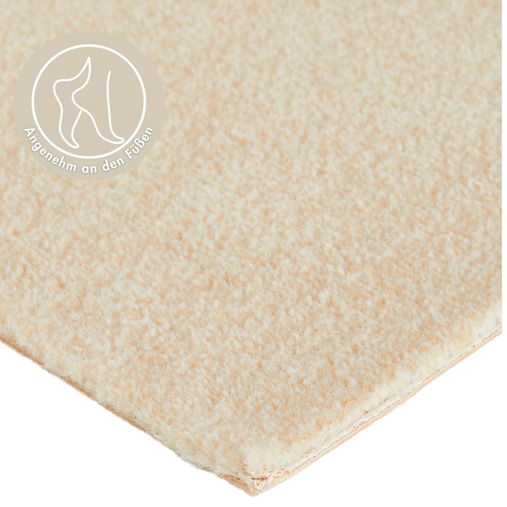 Teppichboden ANDIAMO "Catania, Velours, Gesamthöhe 7,5 mm, Made in Belgium", beige, B:500cm L:450cm, Kunstfaser, Teppiche, meliert, Breite 400 cm oder 500 cm, strapazierfähig & pflegeleicht