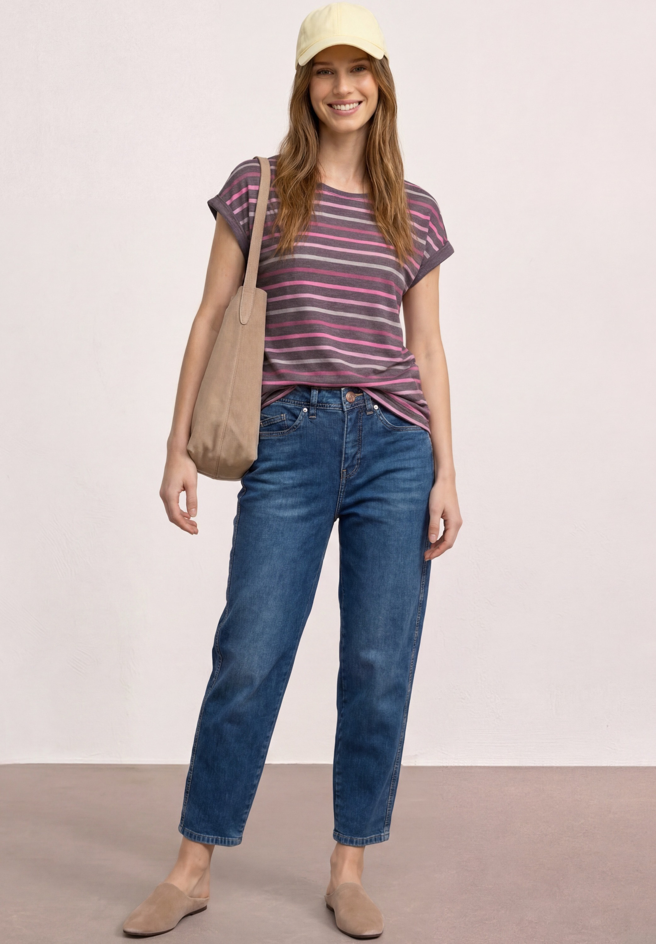 STREET ONE Shirttop Sommershirt mit überschnittenen Schultern