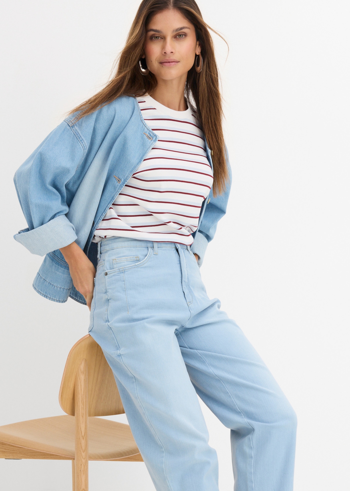 bonprix Loose-fit-Jeans Loose Fit, Barrel Jeans Schnitt, 5-Pocket-Style, mit Elasthan-Anteil