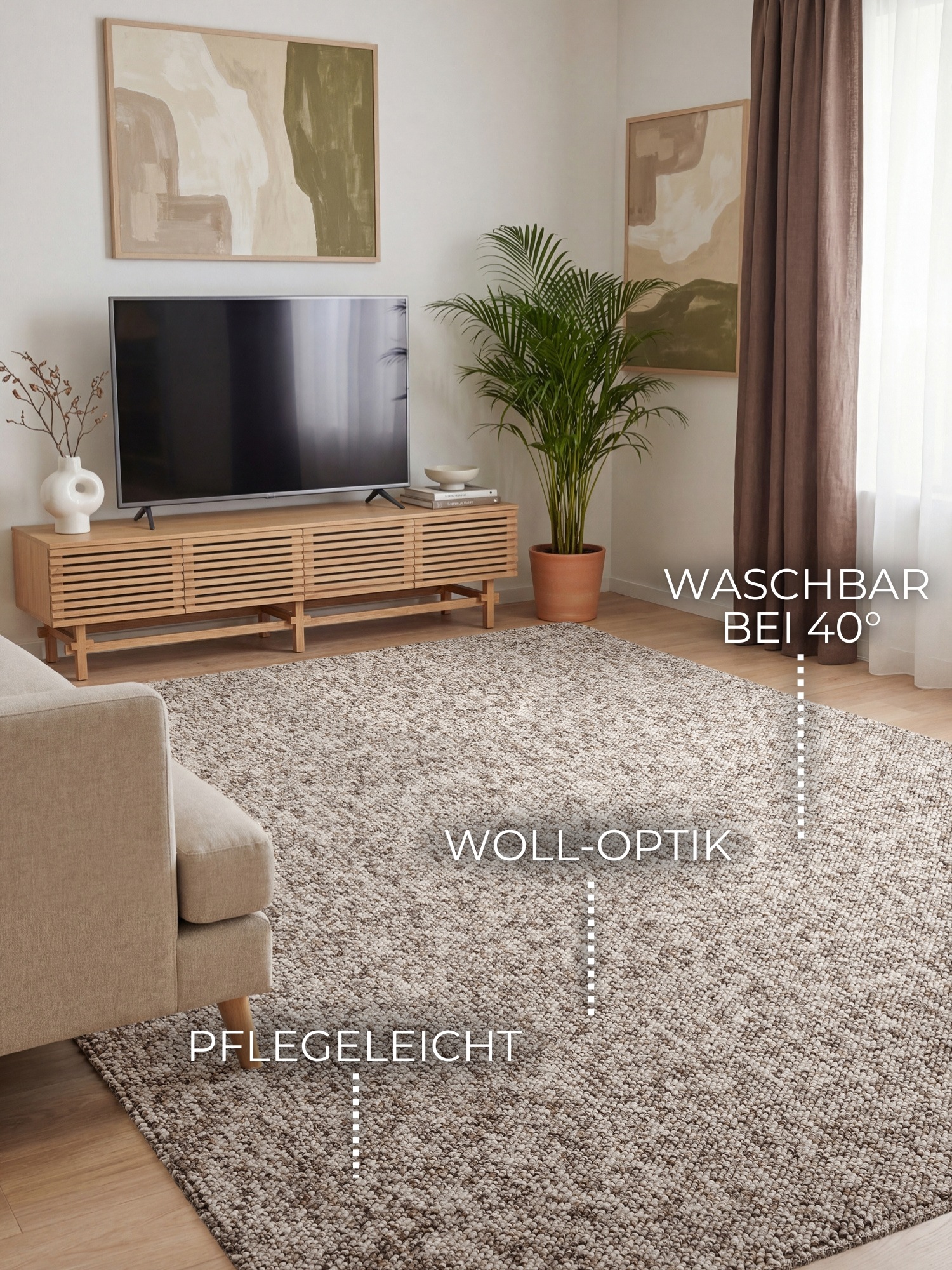 Elle Decoration Rocco Rug Brown/Taupe 160x230cm 2