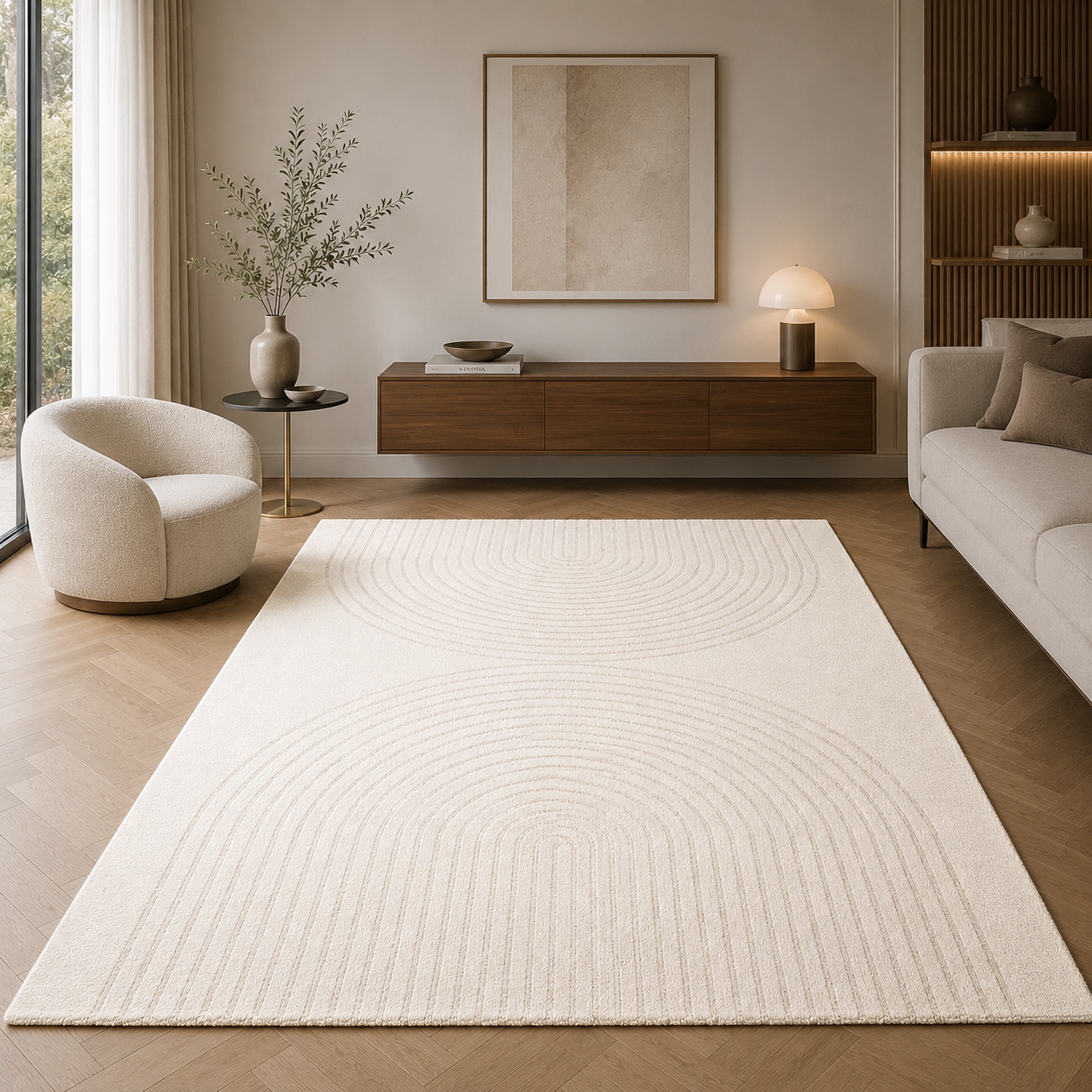OTTO home Designteppich "Soft Dune in Standard- und Premium-Qualität, 3D Optik/Hoch-Tief Effekt" rechteckig moderner Wohnzimmer Teppich, hohe Flordichte und angenehm weich