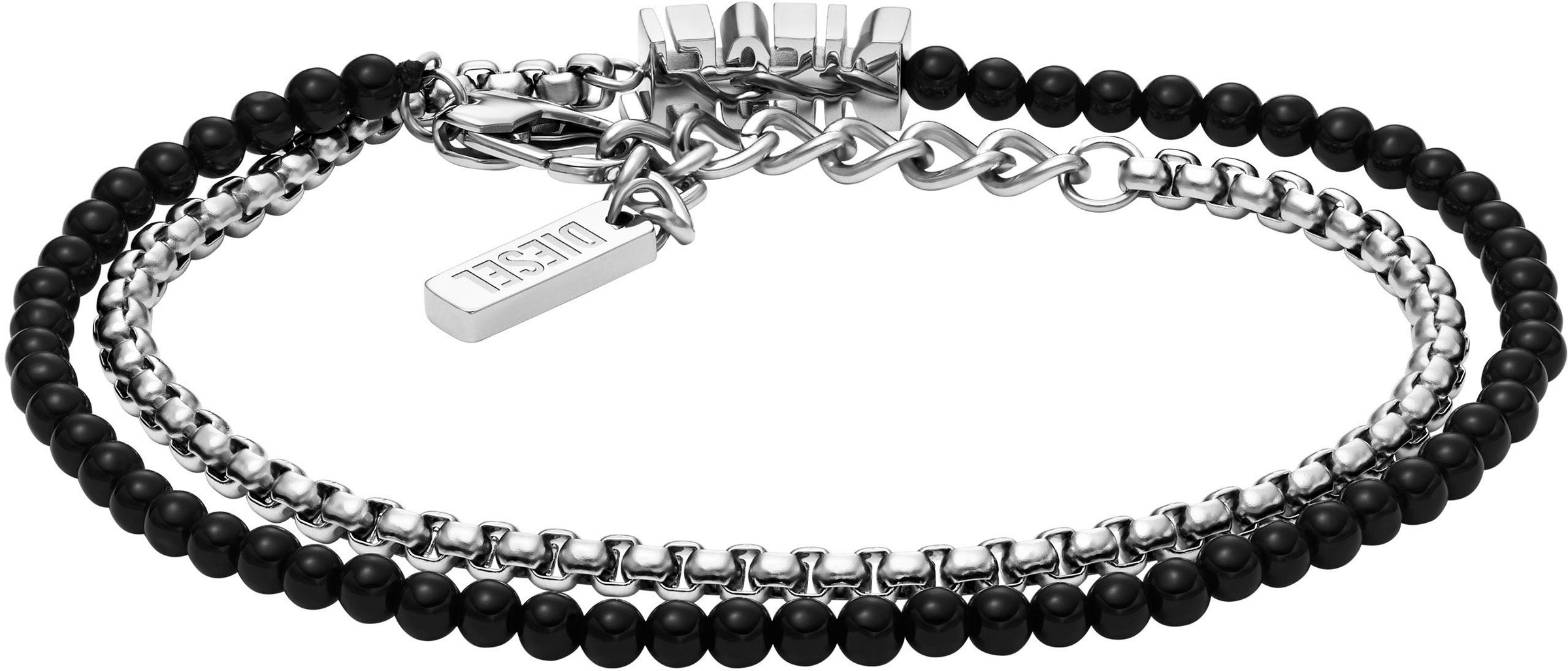 Diesel Armband »Schmuck Geschenk Edelstahl Armschmuck Armkette FONT, DX1542040«, mit Achat