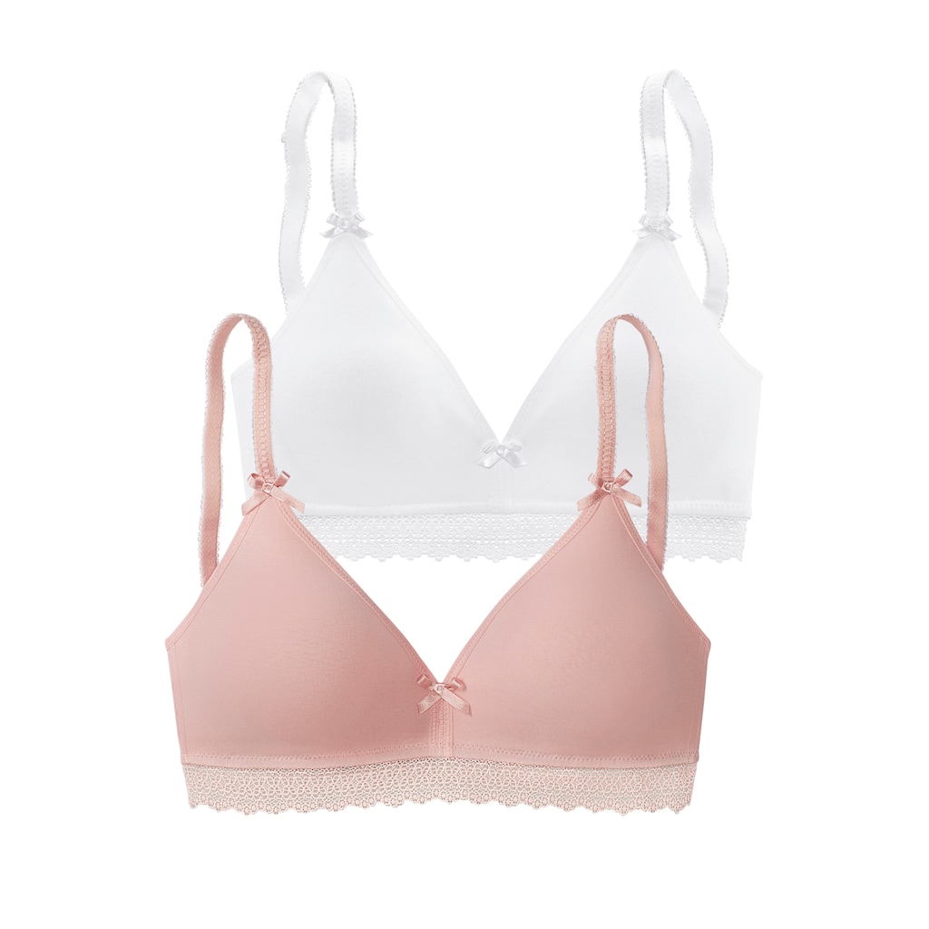 petite fleur Bralette-BH, (Packung, 2 Stück), mit Spitzenband, aus ...